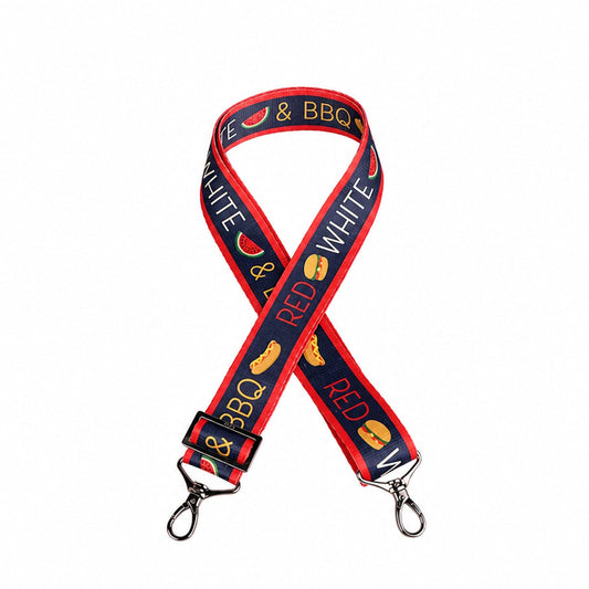 Patriotic 1.5" Webbed Strap - RED WHITE & BBQ - 26704_PatrioticStrap_RedWhiteBBQ_Angle_01