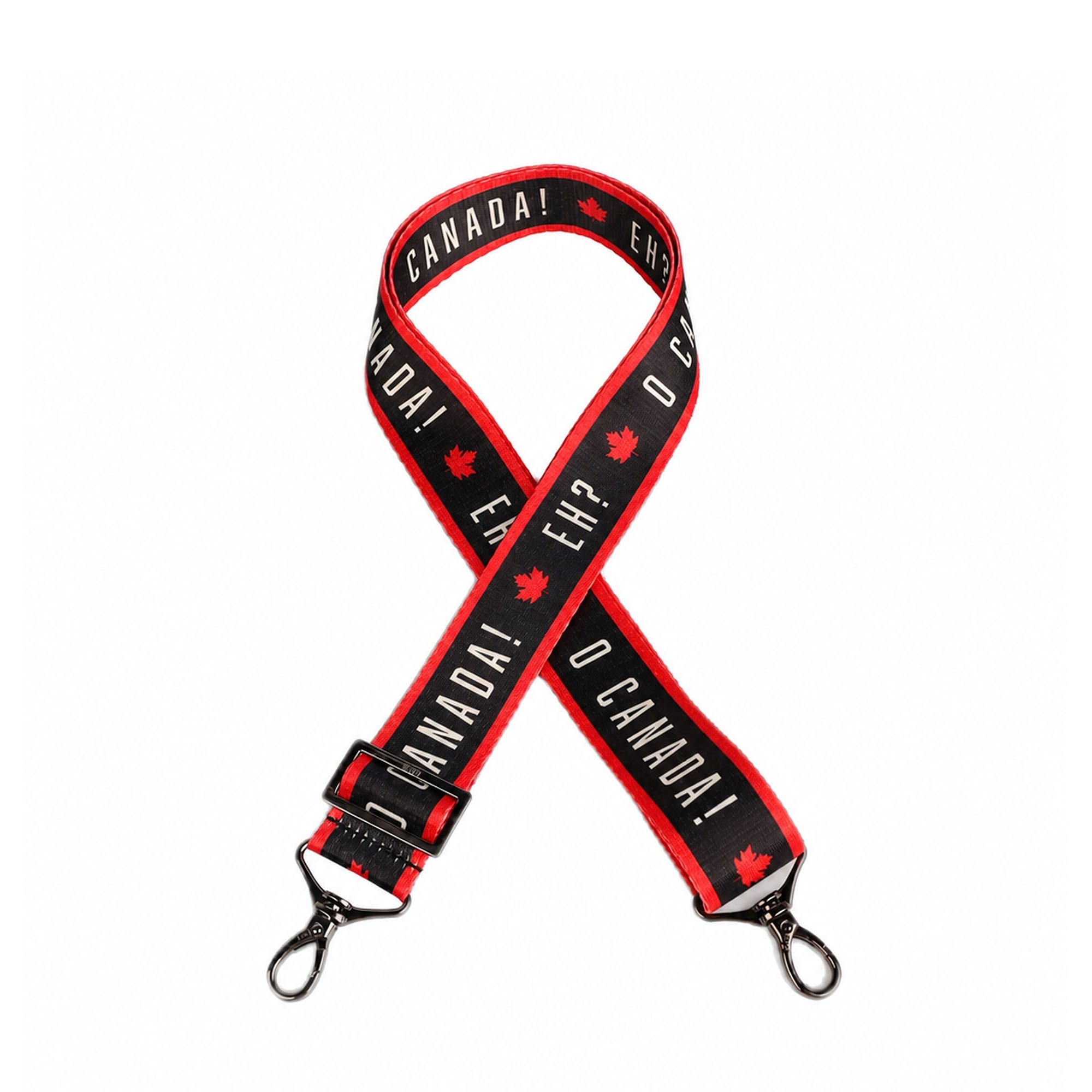 Patriotic 1.5" Webbed Strap - CANADA SAYINGS - 26707_PatrioticStrap_CanadaSayings_Angle_01