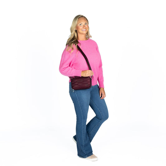 Legacy Collection Roundabout Crossbody Bag - - 26728_LegacyRoundabout_Wine_BagProportion_03