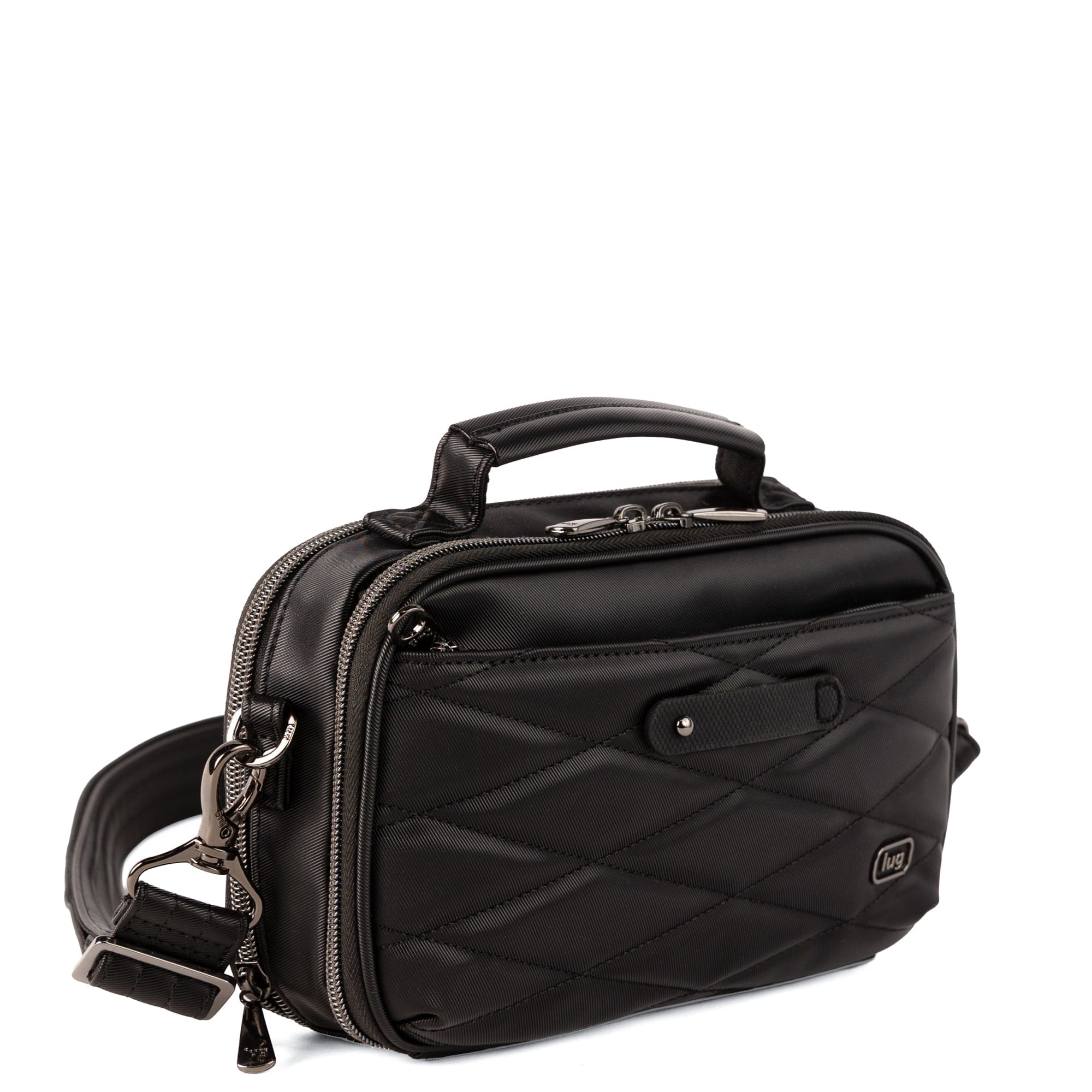 Legacy Collection Roundabout Satin Luxe VL Crossbody Bag - BLACK - 26732_LegacyRoundaboutSatinLuxe_Black_Angle_02