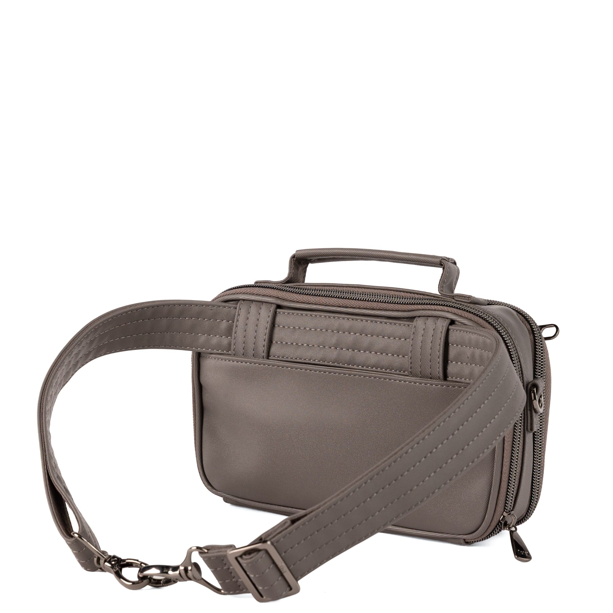 Legacy Collection Roundabout Satin Luxe VL Crossbody Bag - STORM GREY - 26733_LegacyRoundaboutSatinLuxe_StormGrey_Angle_05