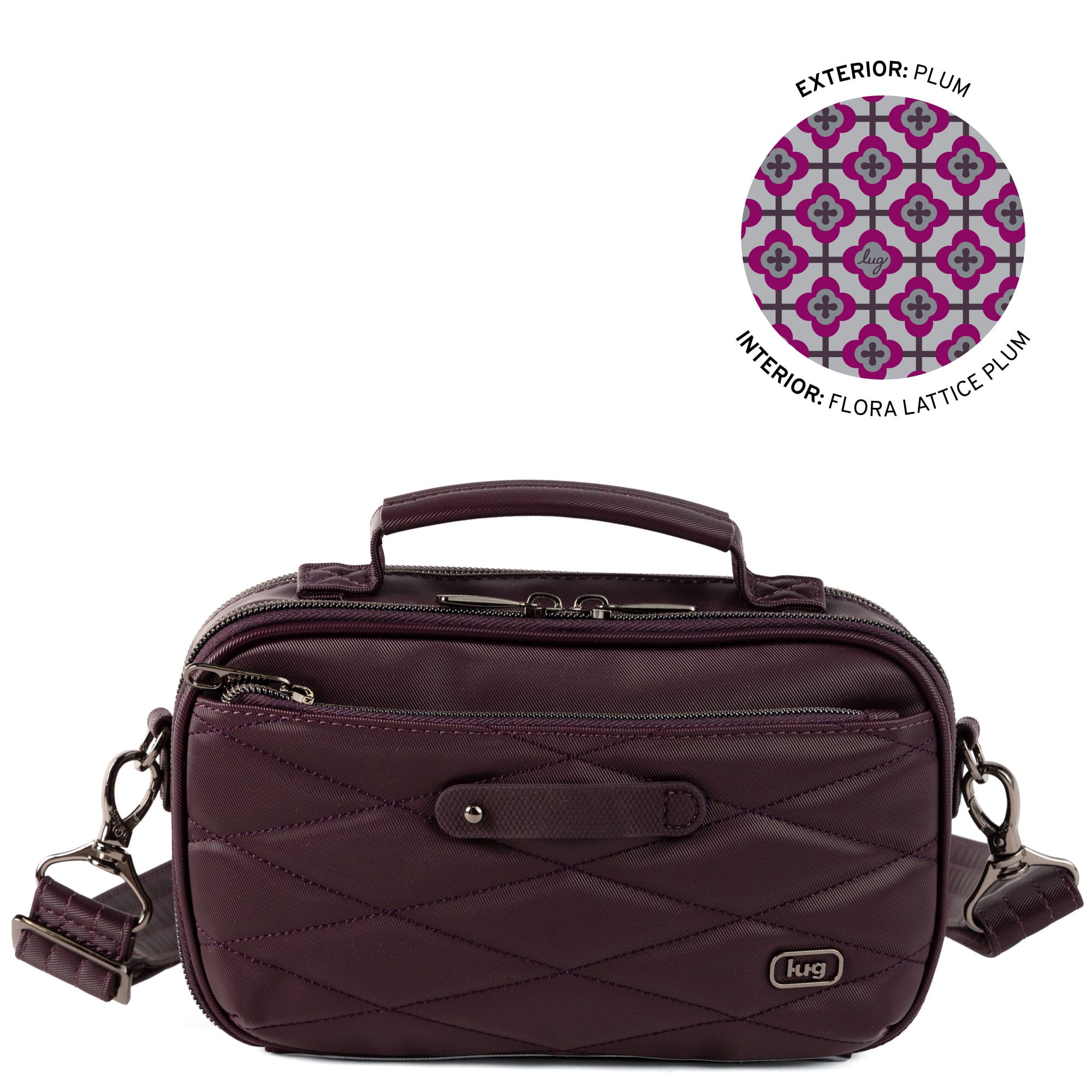 Legacy Collection Roundabout Satin Luxe VL Crossbody Bag - PLUM - 26734_LegacyRoundaboutSatinLuxe_Plum_Angle_01