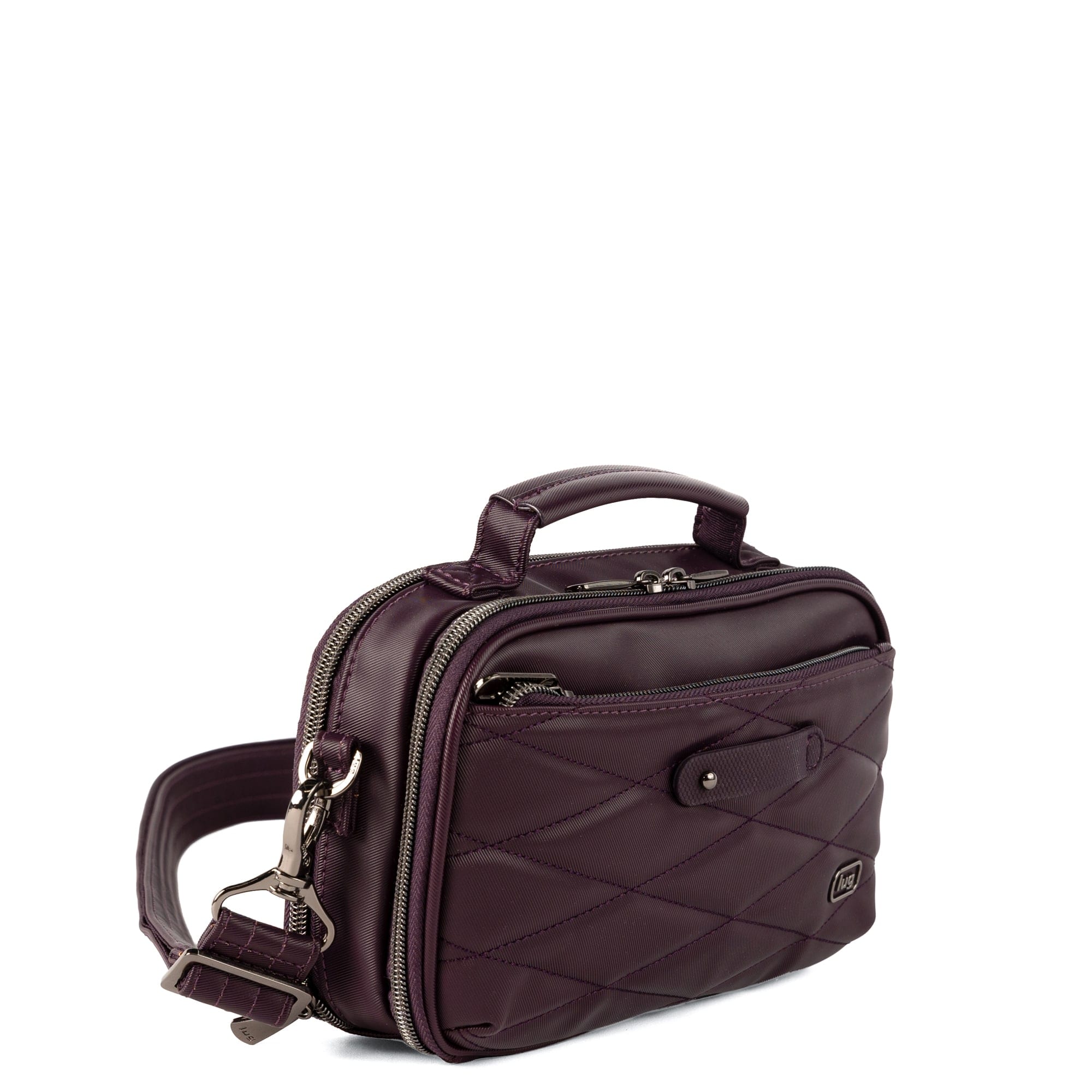 Legacy Collection Roundabout Satin Luxe VL Crossbody Bag - PLUM - 26734_LegacyRoundaboutSatinLuxe_Plum_Angle_02