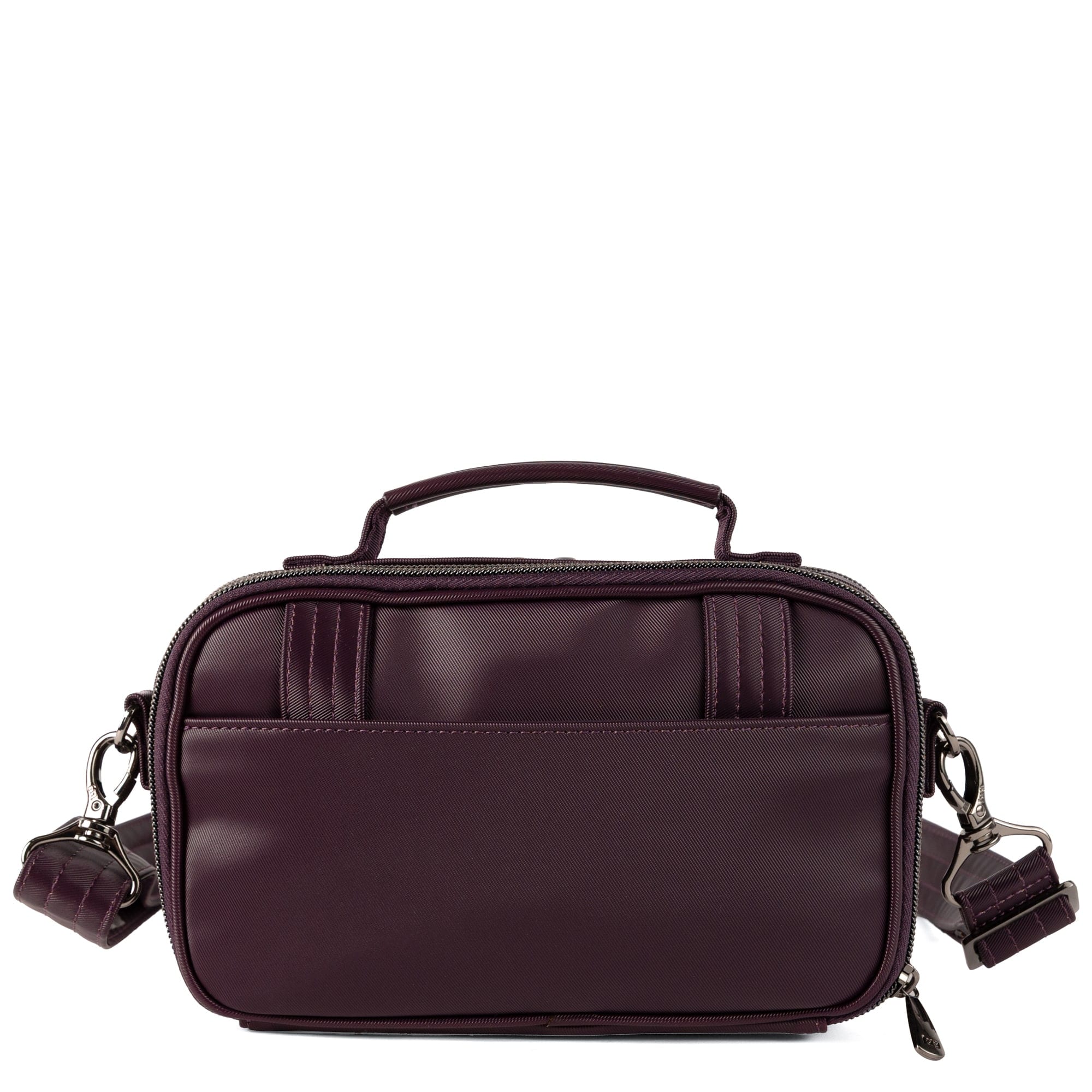 Legacy Collection Roundabout Satin Luxe VL Crossbody Bag - PLUM - 26734_LegacyRoundaboutSatinLuxe_Plum_Angle_04