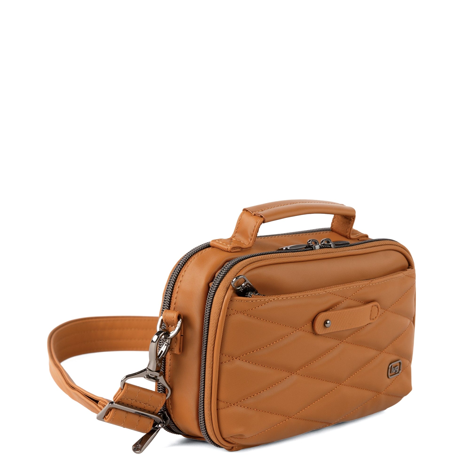 Legacy Collection Roundabout Satin Luxe VL Crossbody Bag - CAPPUCCINO - 26735_LegacyRoundaboutSatinLuxe_Cappuccino_Angle_02