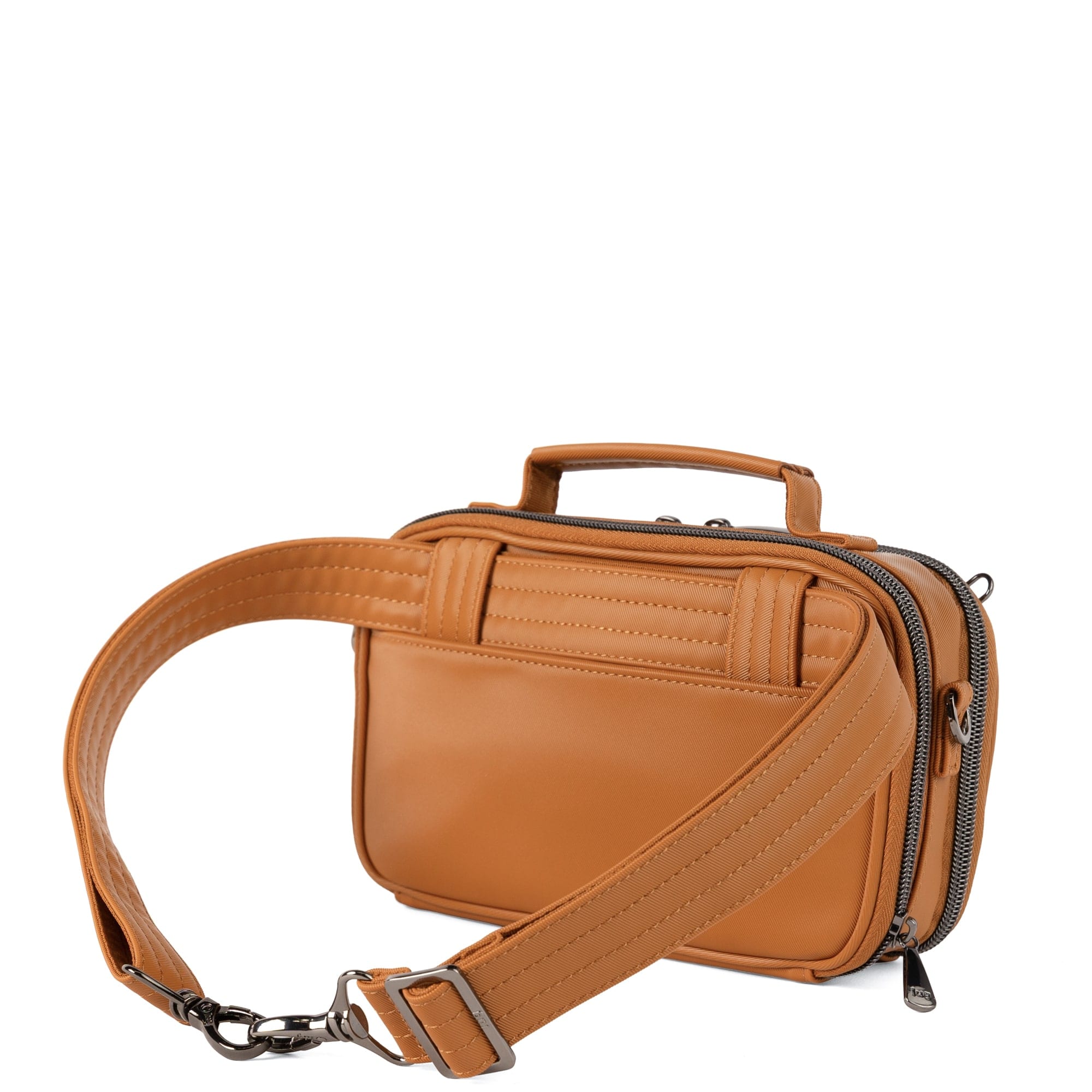 Legacy Collection Roundabout Satin Luxe VL Crossbody Bag - CAPPUCCINO - 26735_LegacyRoundaboutSatinLuxe_Cappuccino_Angle_05