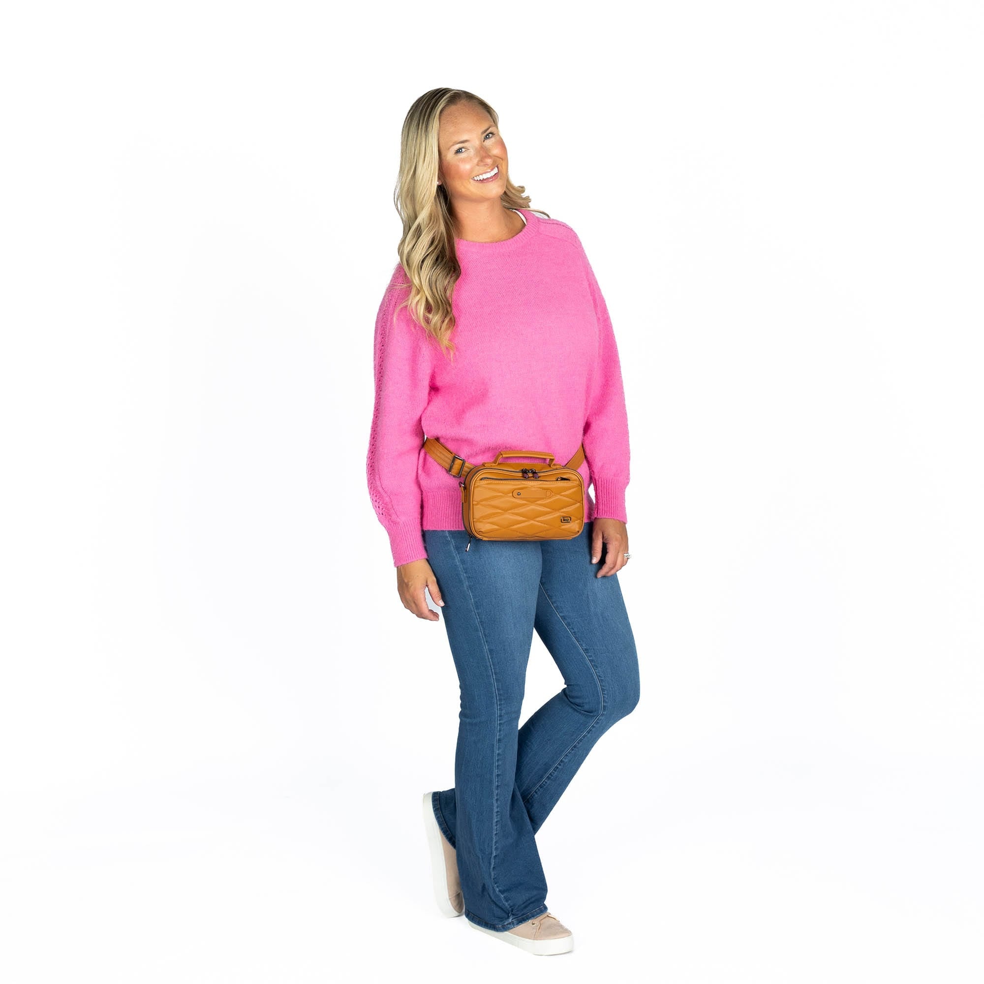 Legacy Collection Roundabout Satin Luxe VL Crossbody Bag - - 26735_LegacyRoundaboutSatinLuxe_Cappuccino_BagProportion_01