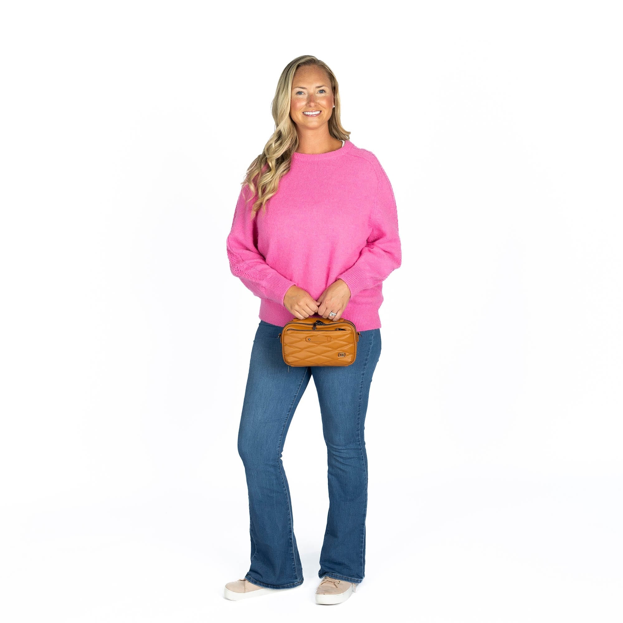 Legacy Collection Roundabout Satin Luxe VL Crossbody Bag - - 26735_LegacyRoundaboutSatinLuxe_Cappuccino_BagProportion_02