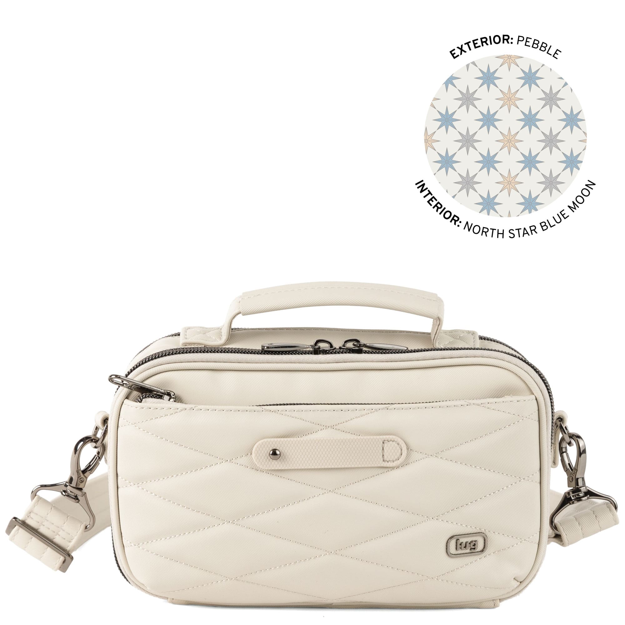 Legacy Collection Roundabout Satin Luxe VL Crossbody Bag - PEBBLE - 26737_LegacyRoundaboutSatinLuxe_Pebble_Angle_01