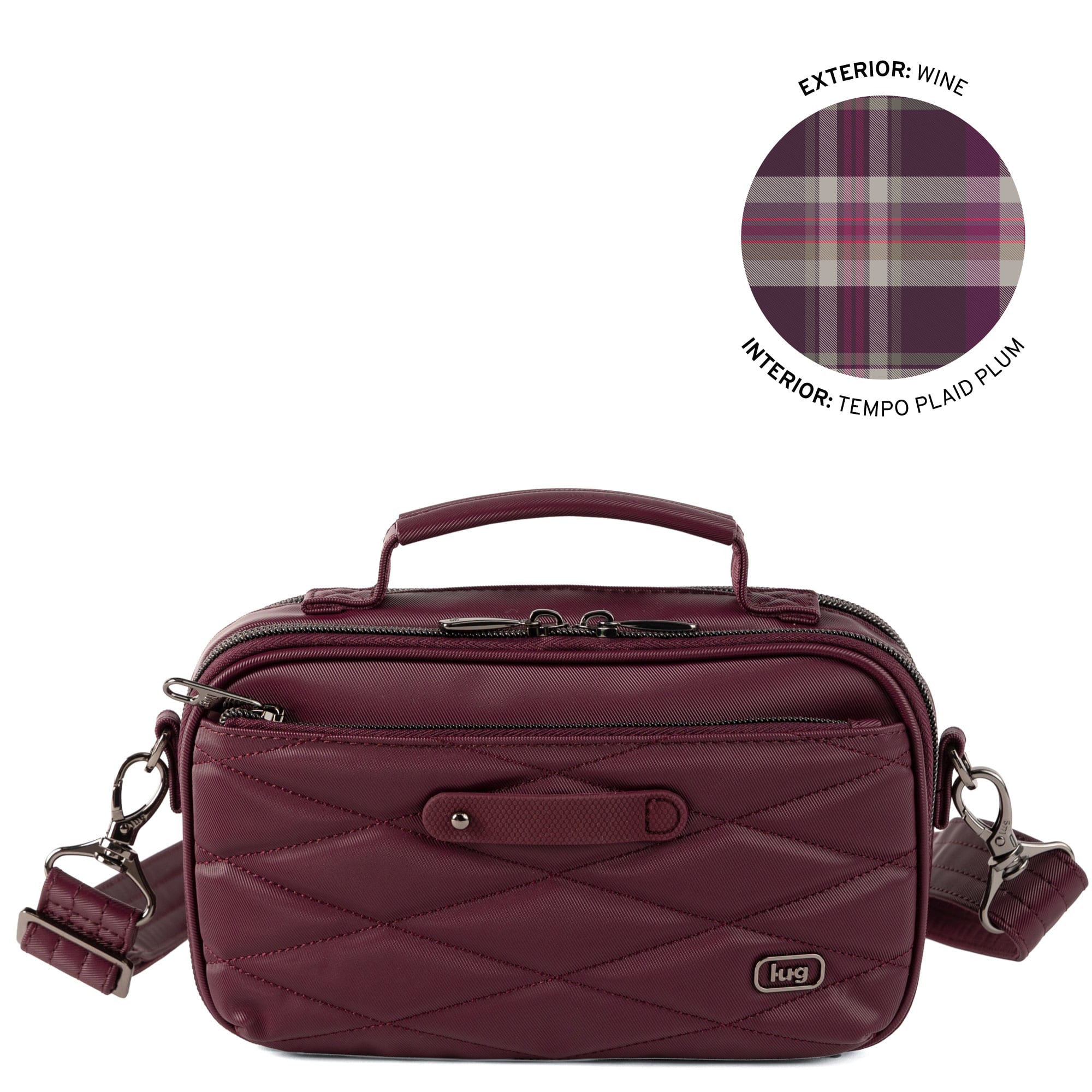 Legacy Collection Roundabout Satin Luxe VL Crossbody Bag - WINE - 26738_LegacyRoundaboutSatinLuxe_Wine_Angle_01