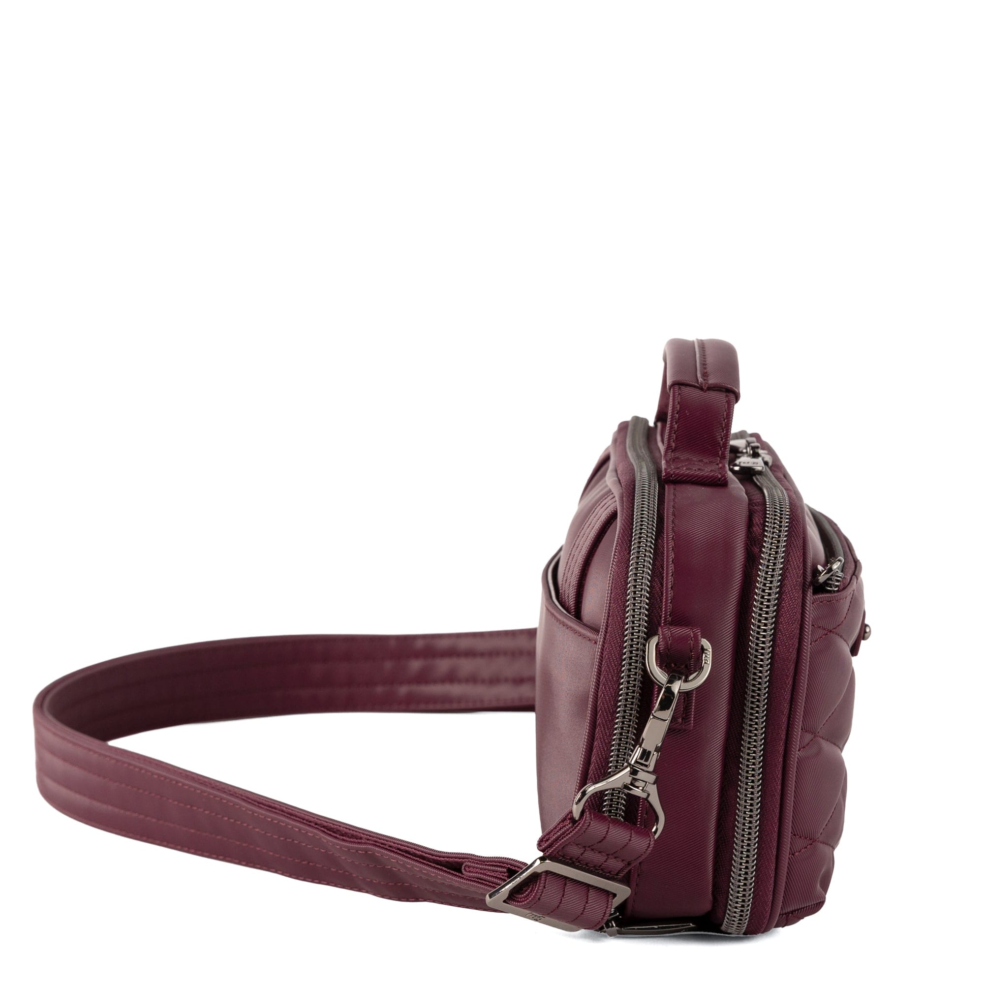 Legacy Collection Roundabout Satin Luxe VL Crossbody Bag - WINE - 26738_LegacyRoundaboutSatinLuxe_Wine_Angle_03