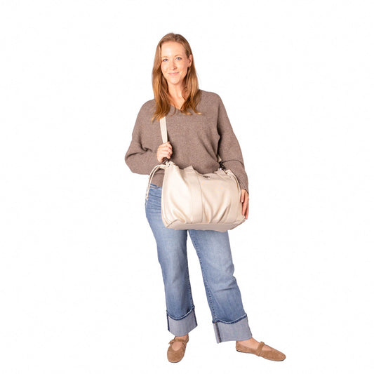 Piper Matte Luxe VL Hobo Tote Bag - - 26767_PiperML_MetallicChampagne_BagProportion_01
