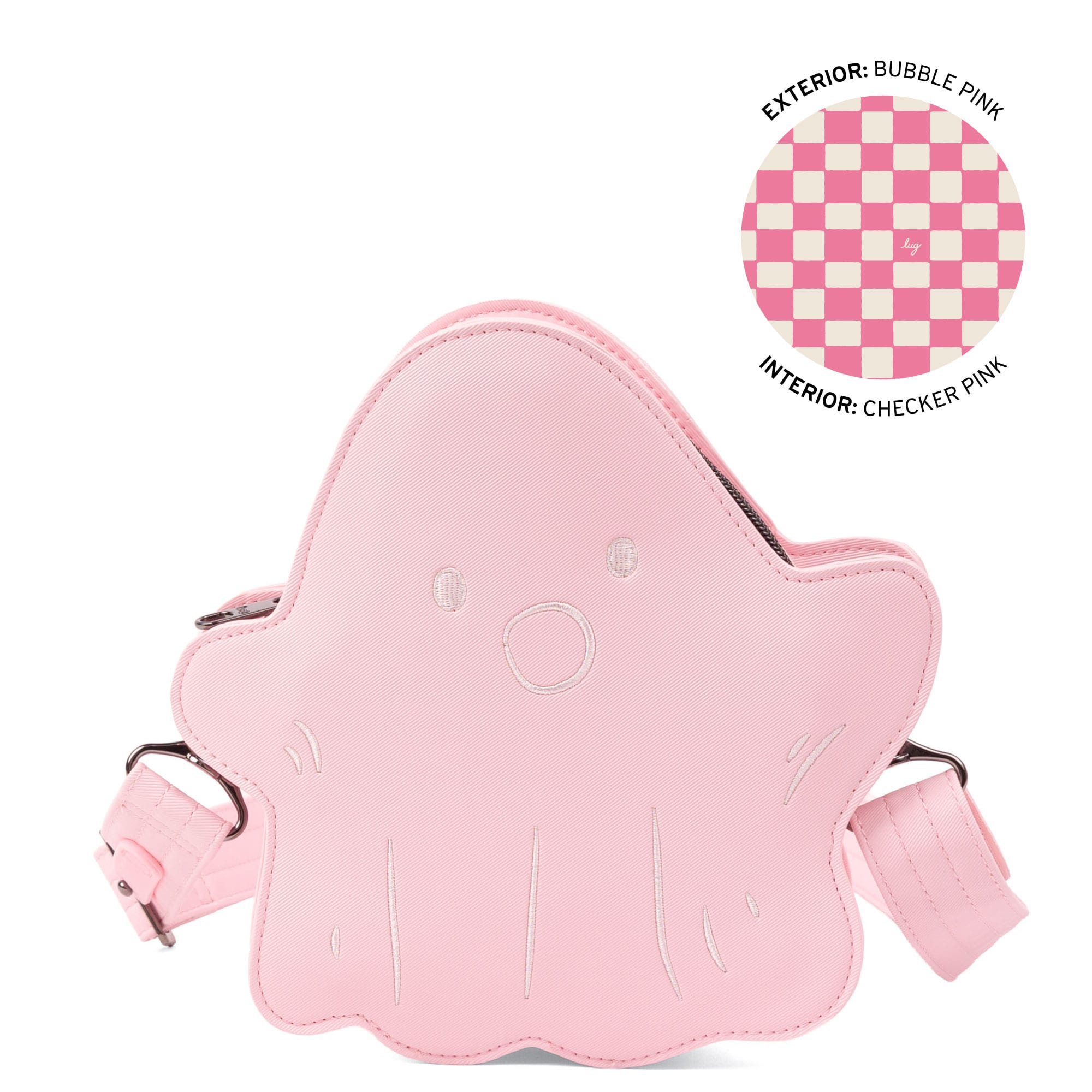 Boo Satin Luxe VL Ghost Crossbody Bag - BUBBLE PINK - 26791_BooSatinLuxe_BubblePink_Angle_01