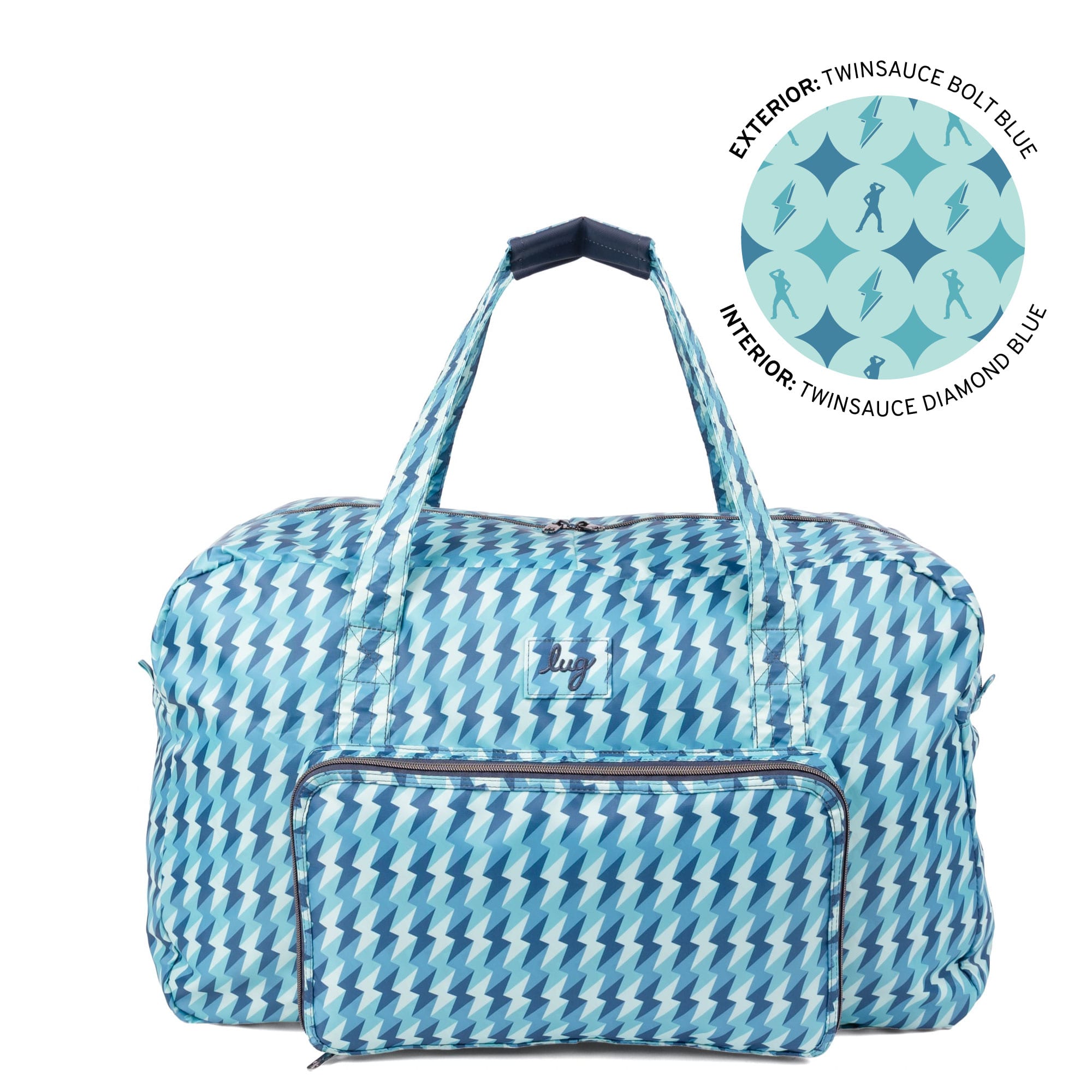 TWiNSAUCE x Lug Bossa Nova 2 Packable Duffel - - 26907_LUGxTWiNSAUCE_BossaNova2_BoltBlue_Angle_01