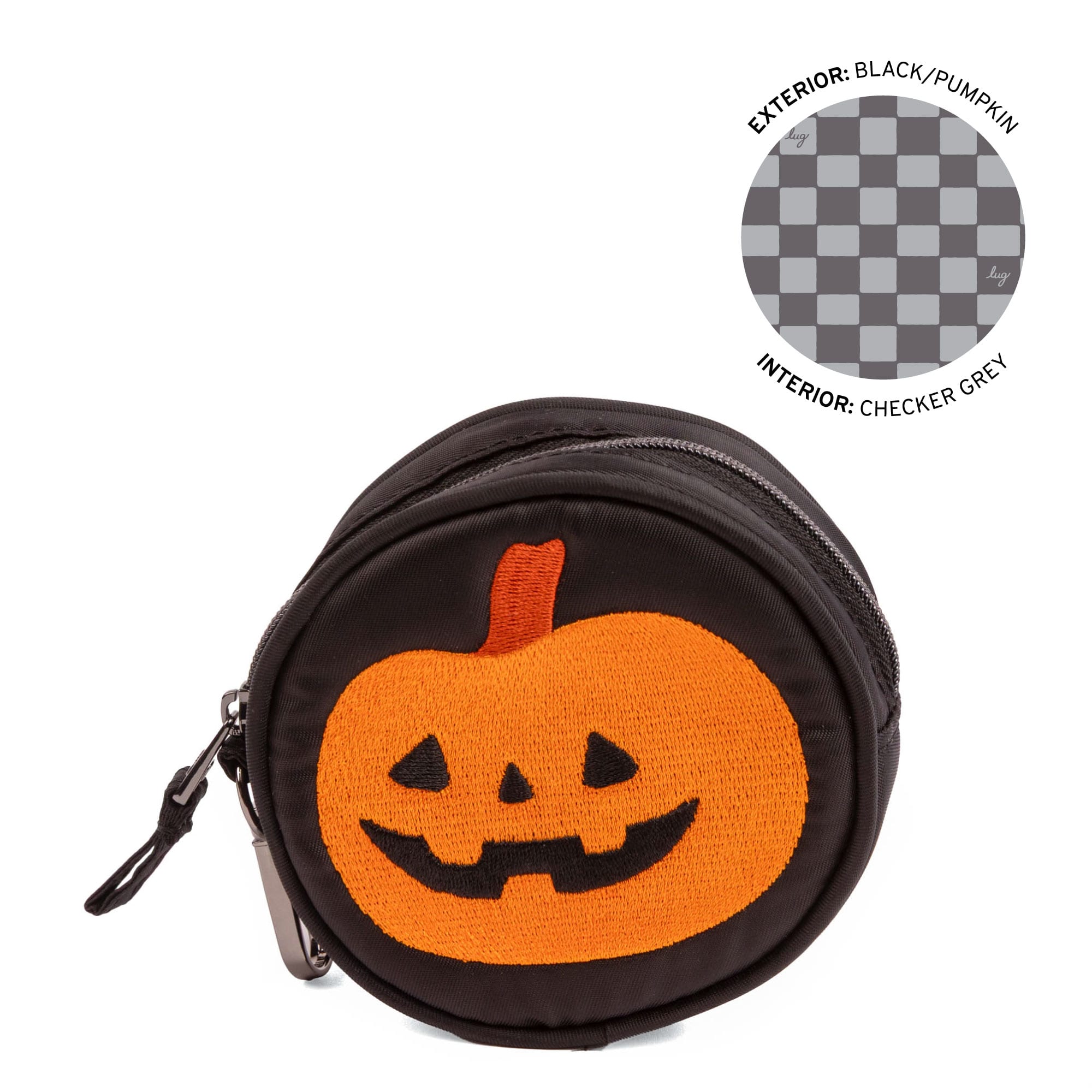Crawler Friends Zipper Pouch - PUMPKIN BLACK - 26965_CrawlerFriendsPouch_Pumpkin_Angle_01