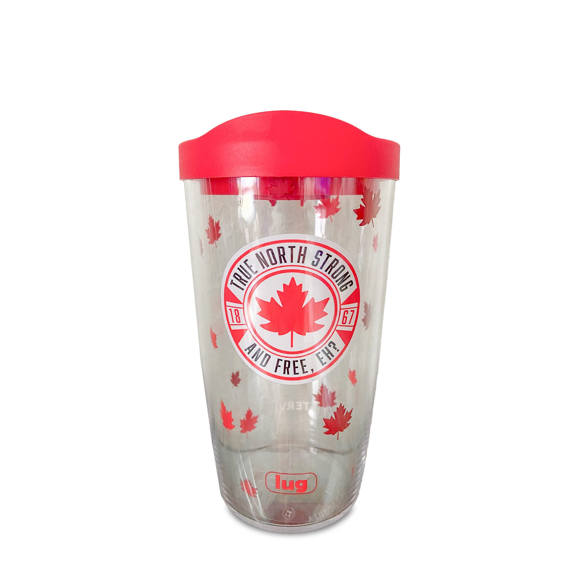 Patriotic Tervis Tumbler Cup 16oz - TRUE NORTH STRONG & FREE - 27098_Tervis_16oz_TrueNorthStrong_Angle_01