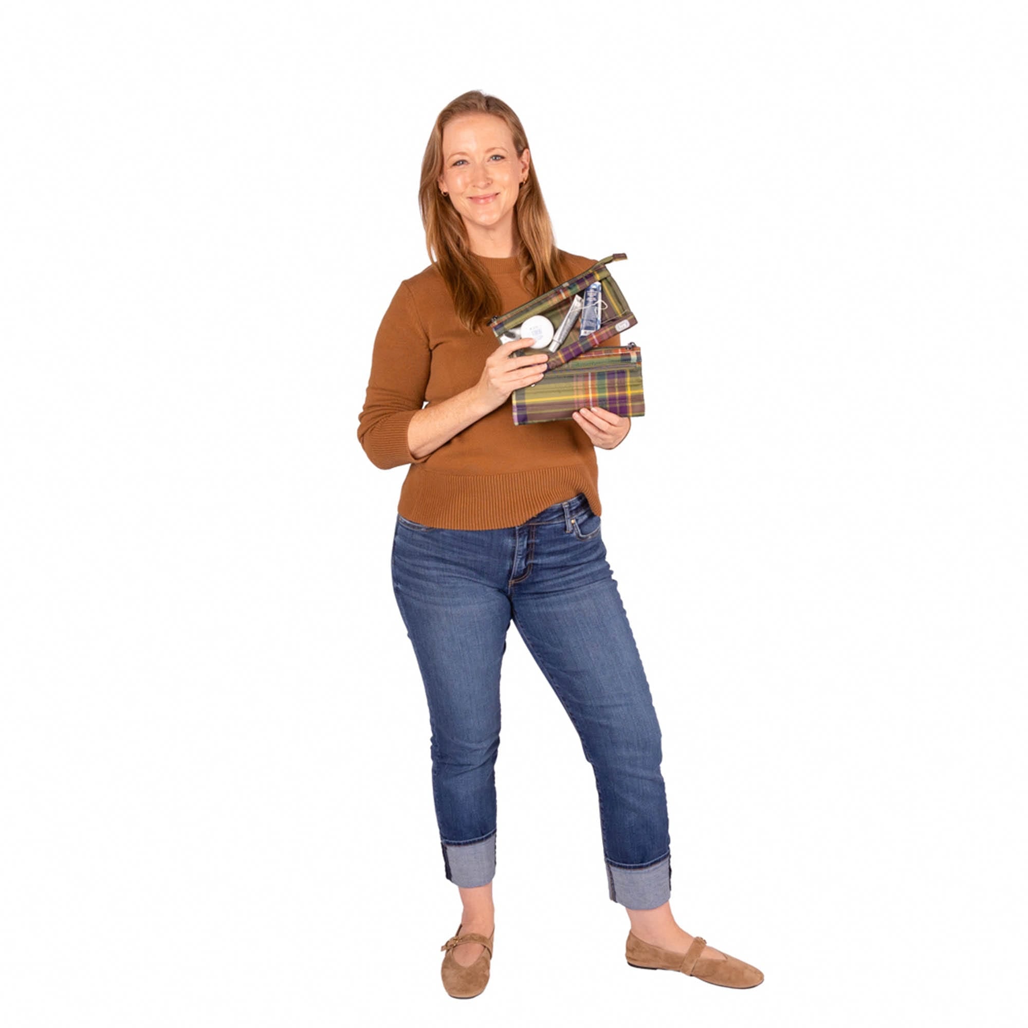 Transport Medium Storage Envelope Duo - - 27110_TransportDuo_AutumnPlaid_BagProportion_01