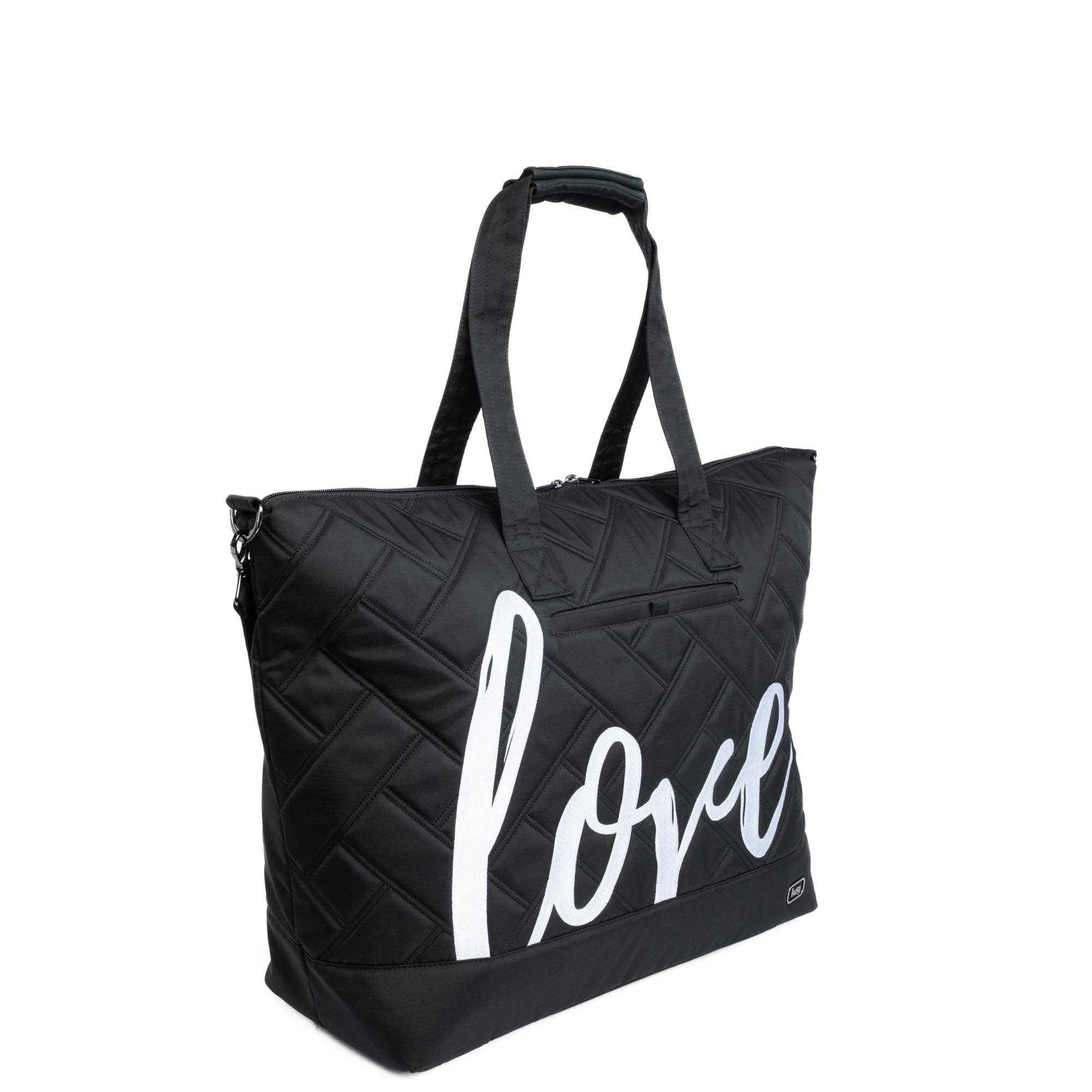 Legacy Collection Aerial Love Tote Bag - BRUSHED BLACK WITH WHITE LOVE - AerialLove_BrushedBlack_02
