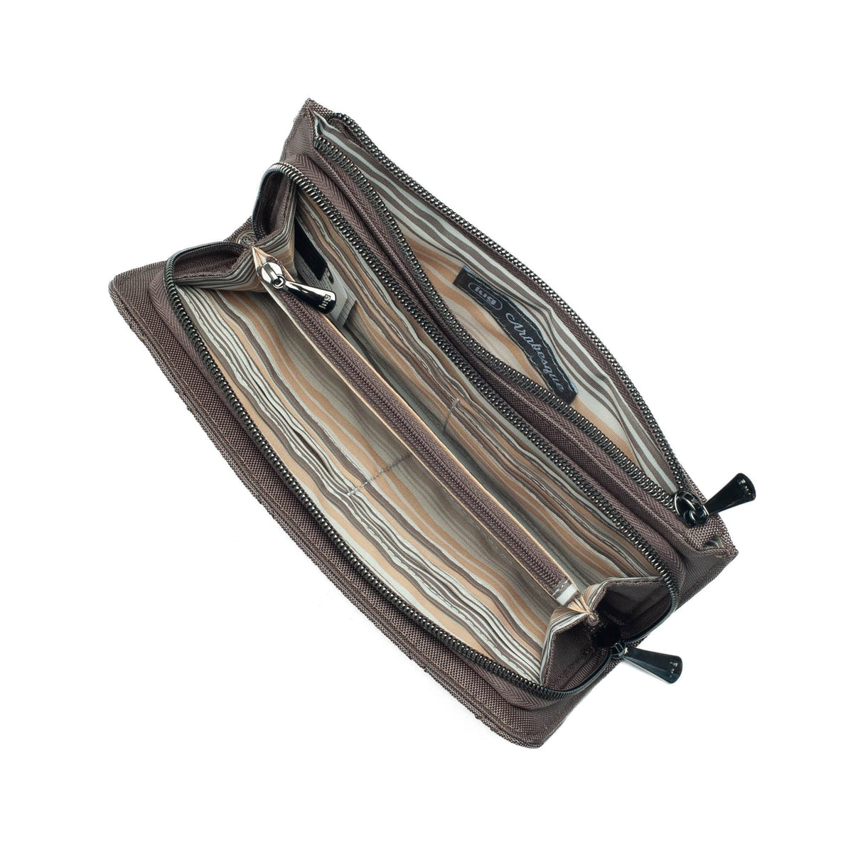 Arabesque Ultra X Zip RFID Wallet - WALNUT BROWN - Arabesque_UltraX_WalnutBrown_04