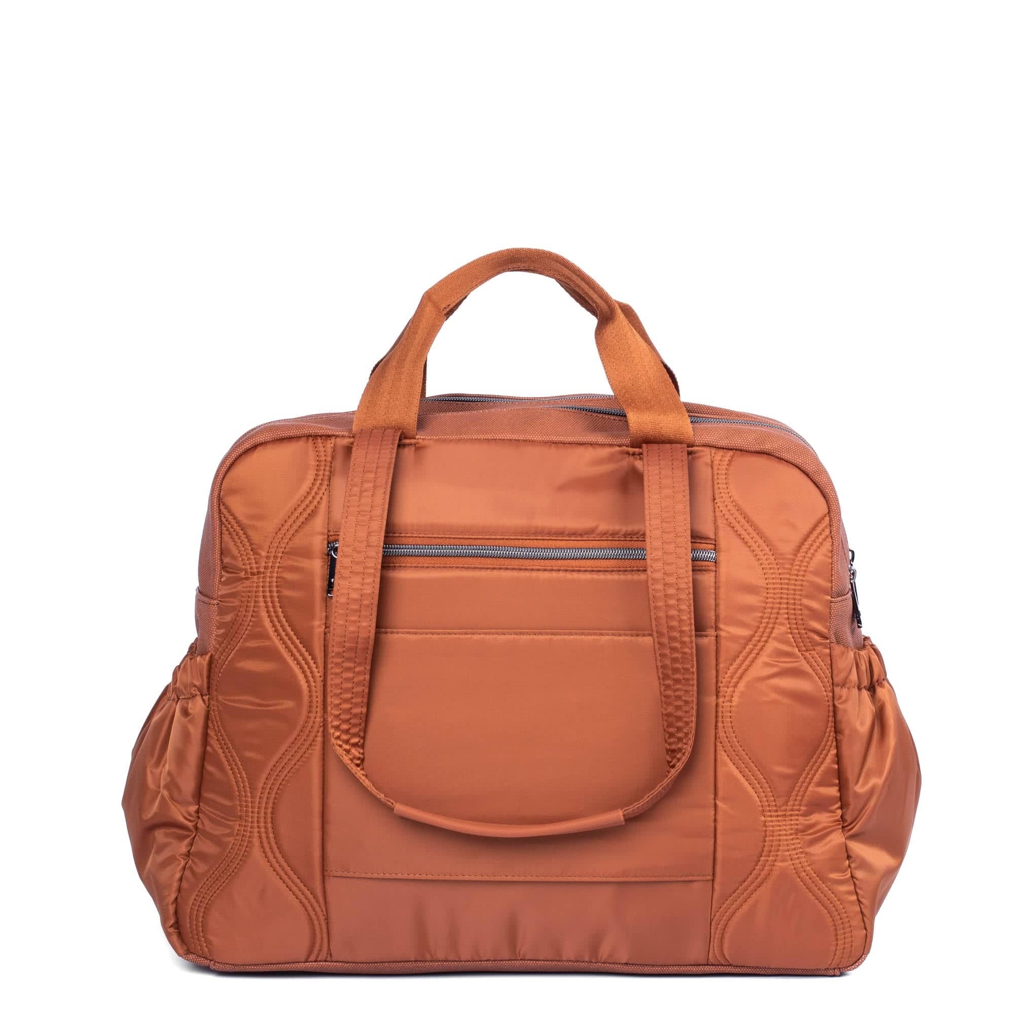 Lug Aviator Copper tote bag with sturdy handles and spacious interior, designed for versatile carrying and everyday use.