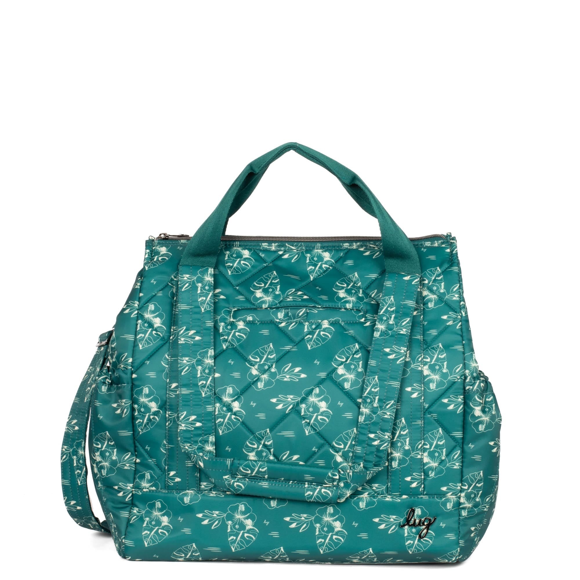 Yacht Carry-All Zip-Top Tote - ALOHA OUTLINE TEAL - BabyYacht_AlohaTeal_01