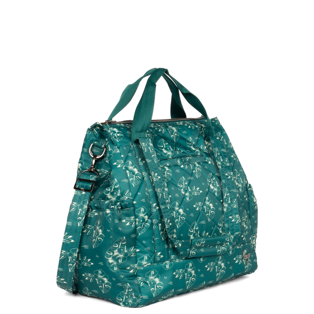 Yacht Carry-All Zip-Top Tote - ALOHA OUTLINE TEAL - BabyYacht_AlohaTeal_02