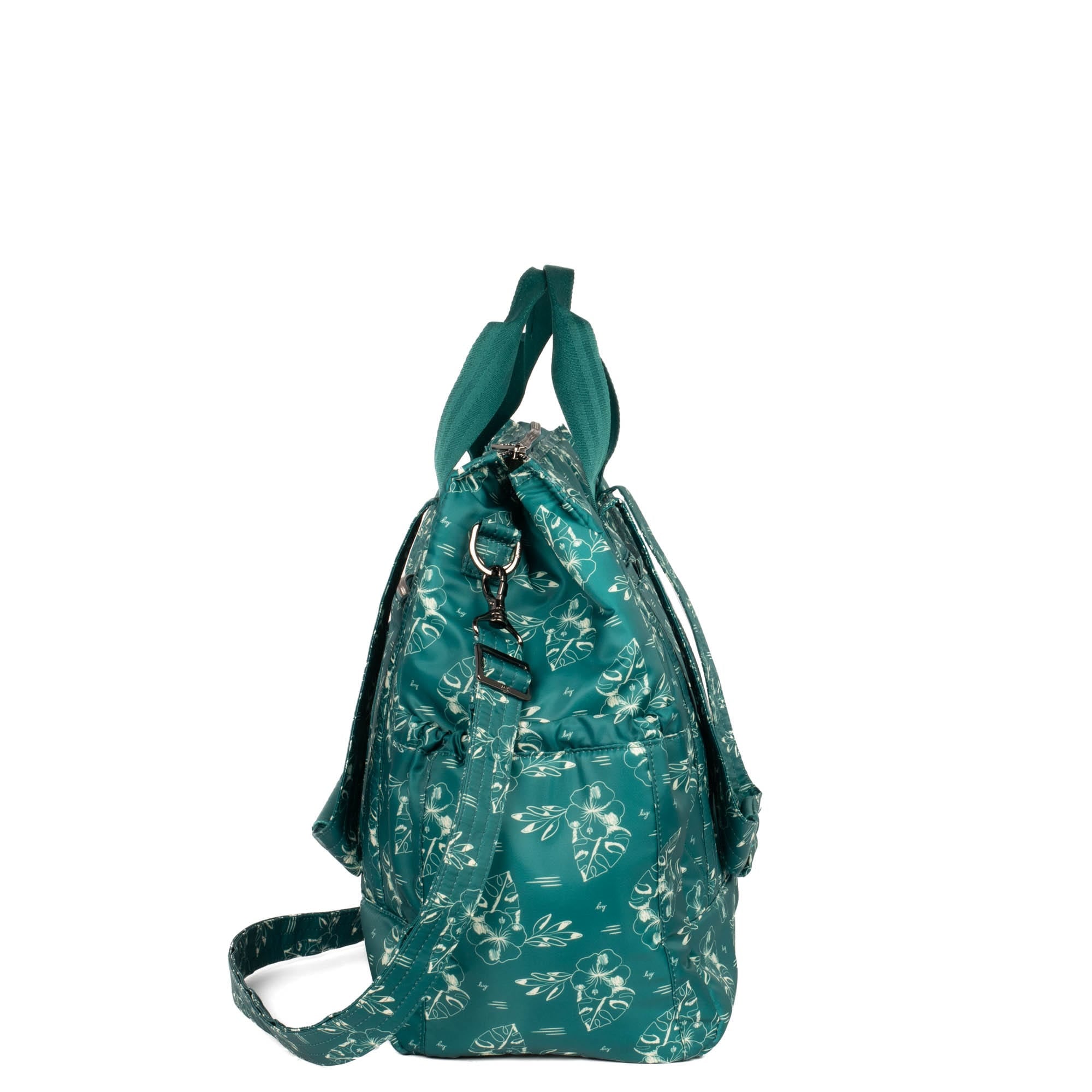 Yacht Carry-All Zip-Top Tote - ALOHA OUTLINE TEAL - BabyYacht_AlohaTeal_03
