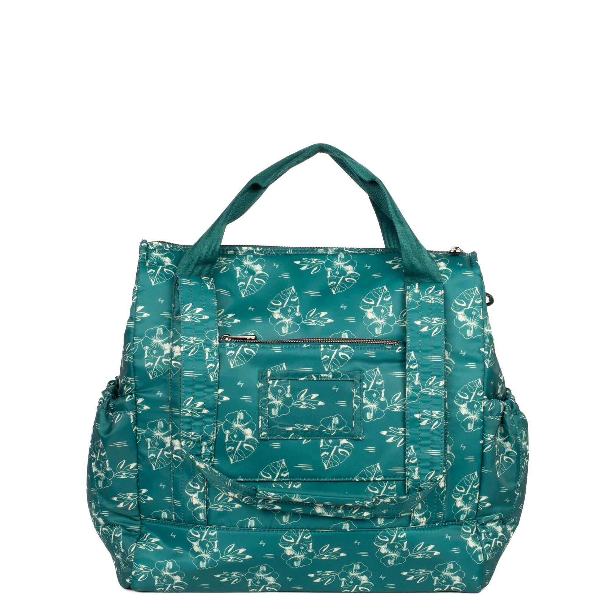 Yacht Carry-All Zip-Top Tote - ALOHA OUTLINE TEAL - BabyYacht_AlohaTeal_042