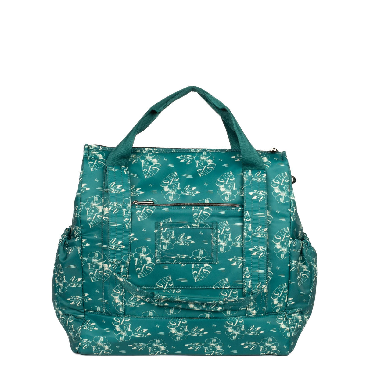 Yacht Carry-All Zip-Top Tote - ALOHA OUTLINE TEAL - BabyYacht_AlohaTeal_042