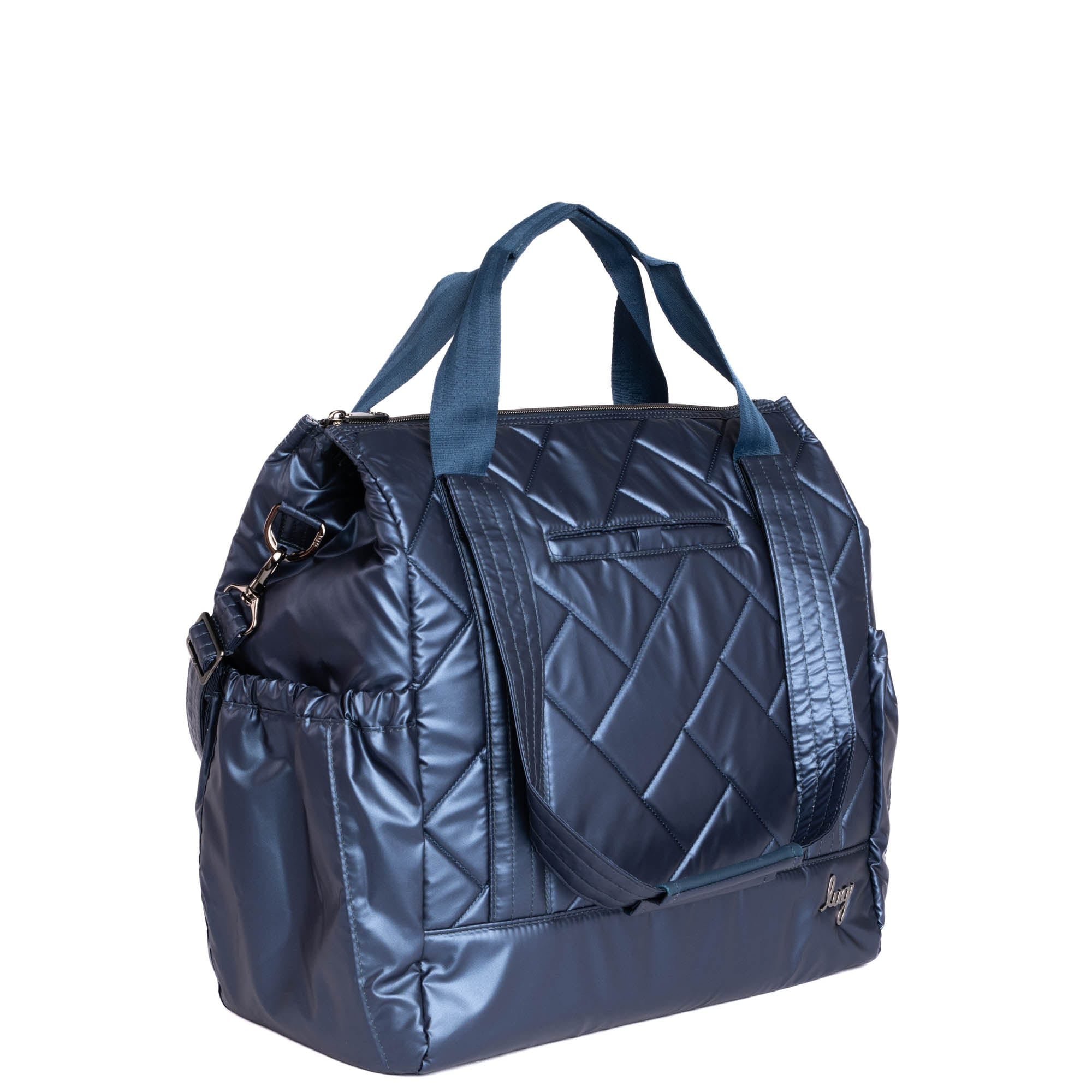 Yacht Carry-All Zip-Top Tote - METALLIC INDIGO - BabyYacht_MetallicIndigo_02