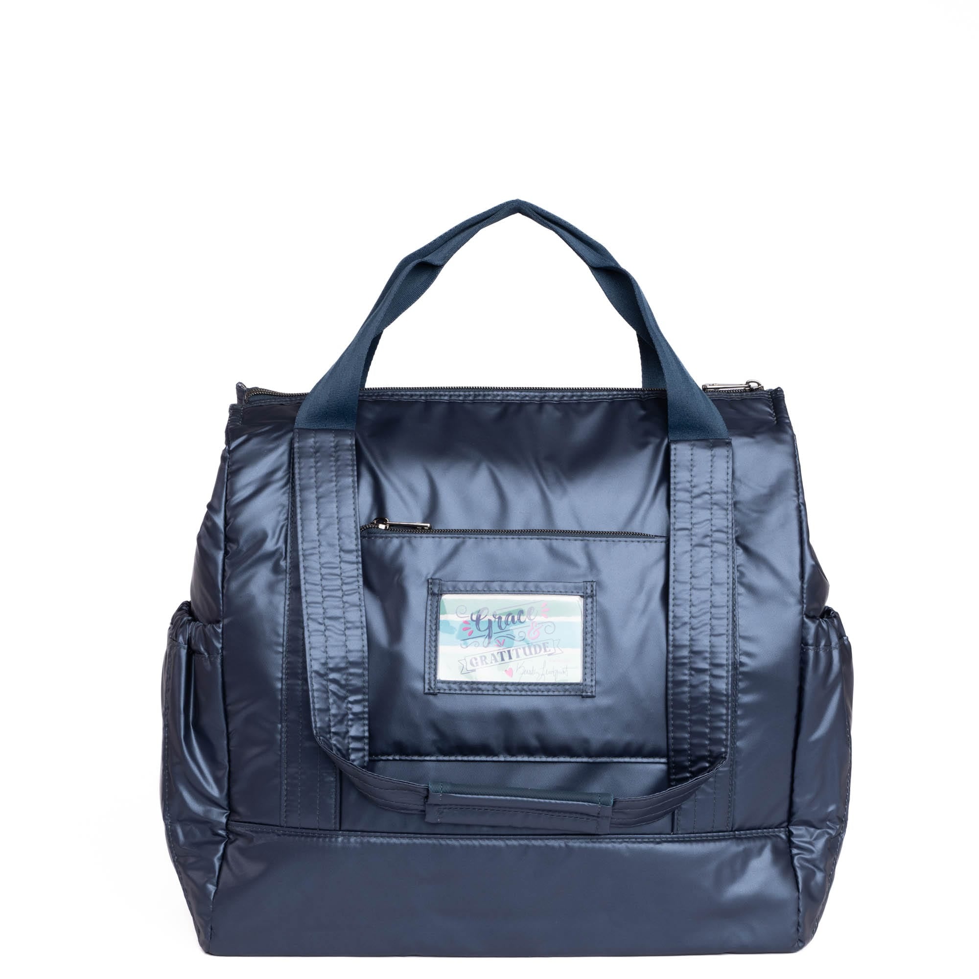 Yacht Carry-All Zip-Top Tote - METALLIC INDIGO - BabyYacht_MetallicIndigo_04