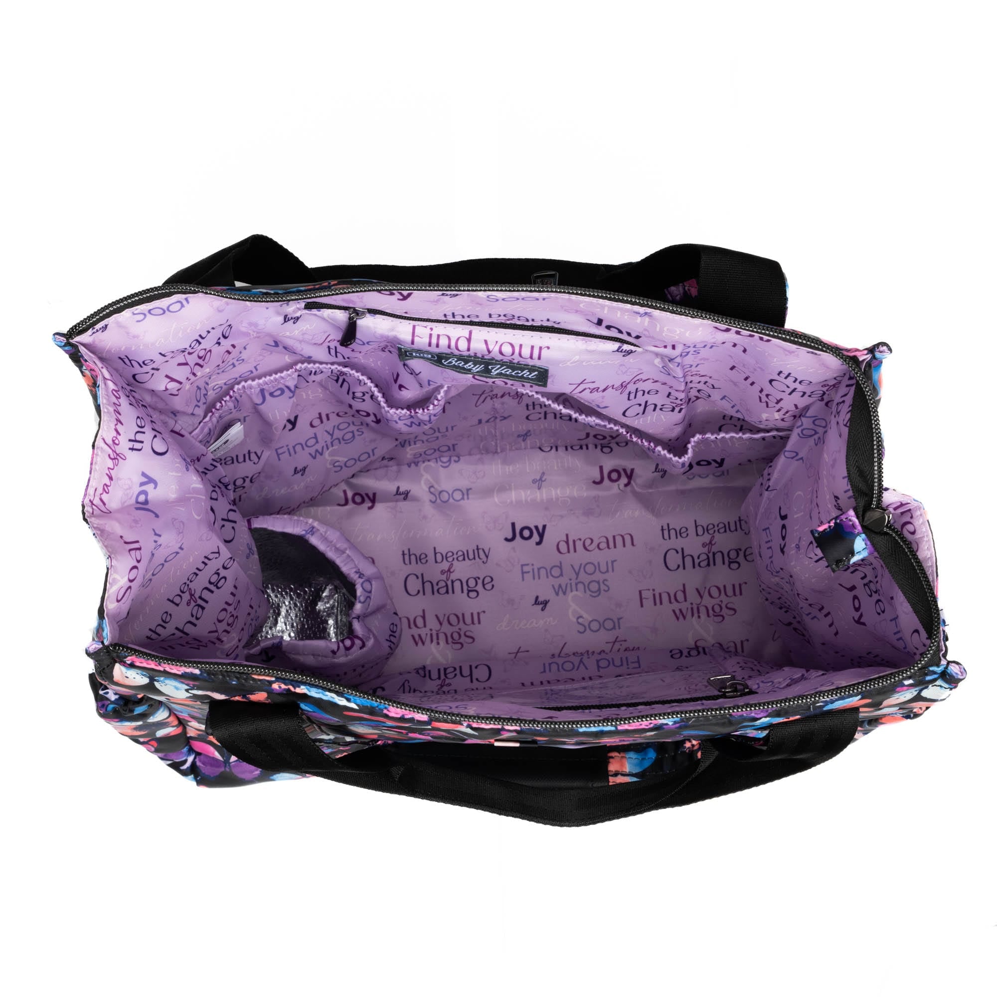 Yacht Carry-All Zip-Top Tote - WATERCOLOR BUTTERFLIES - BabyYacht_WatercolourButterflies_05