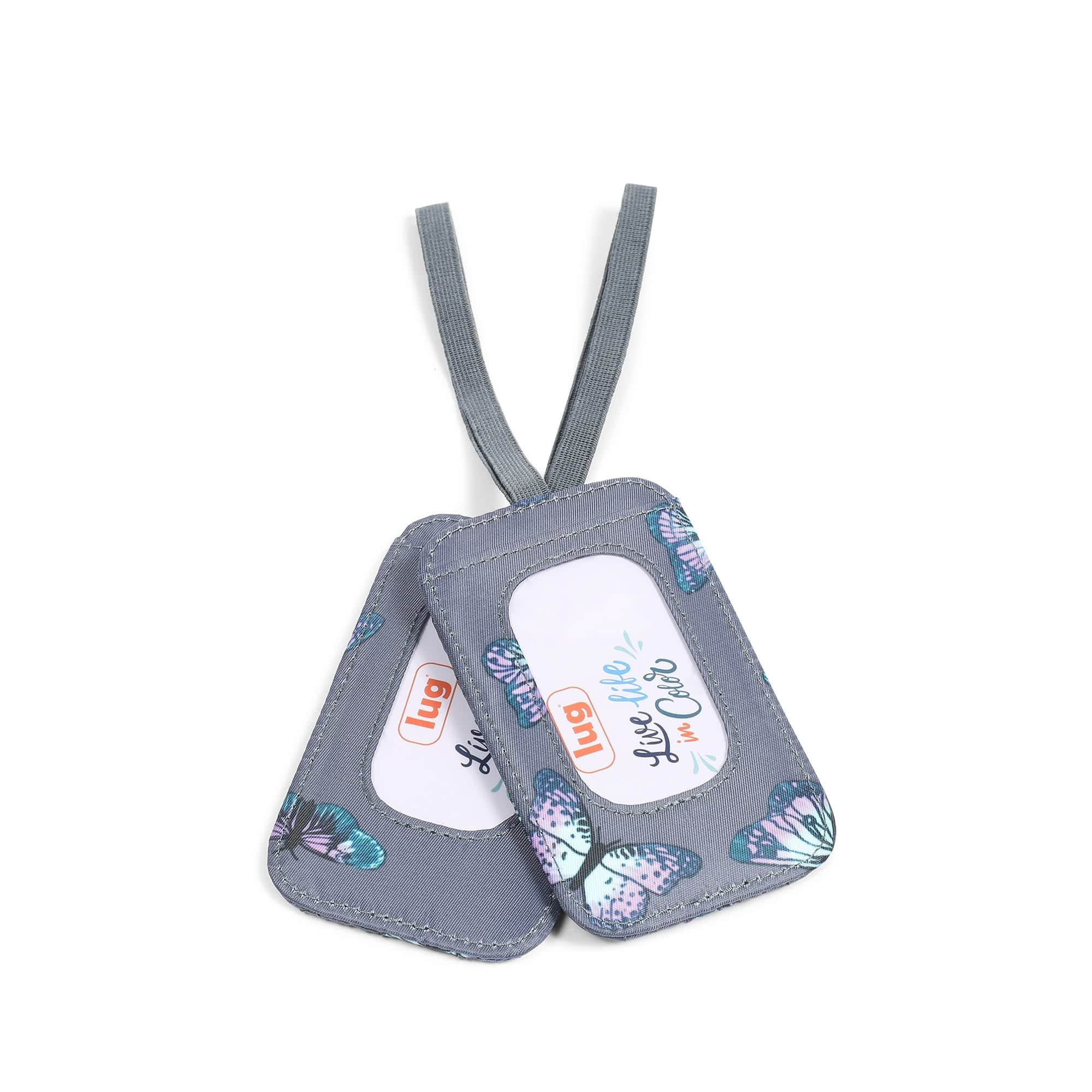 Baggage Claim Luggage Tag 2pc Set - BUTTERFLY GREY - BaggageClaim2pcTag_Butterfley_Grey_01