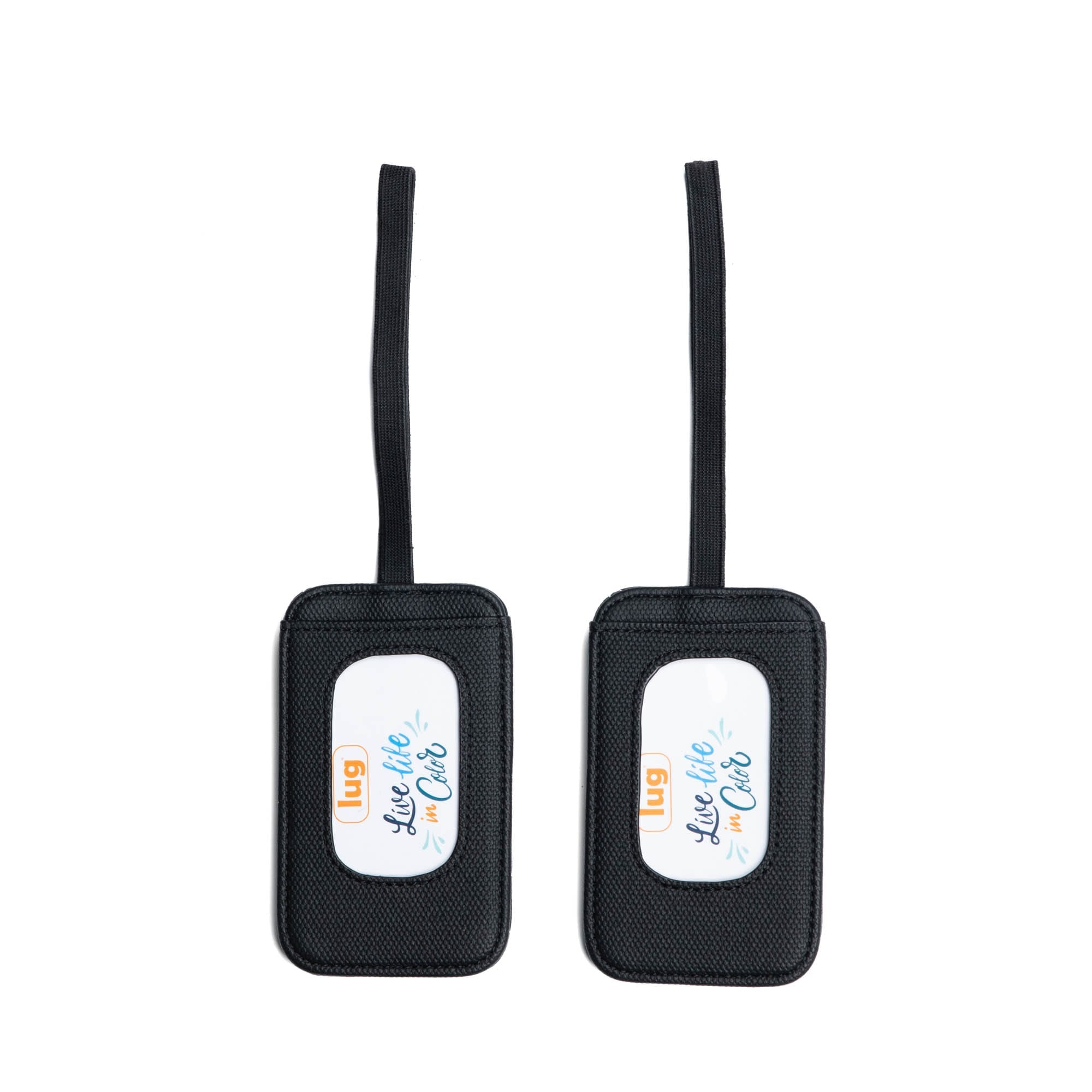 Baggage Claim Matte Luxe VL Luggage Tag 2pc Set - BLACK ICEPOP STITCH - BaggageClaimMatteLuxeLuggageTag_BlackwithIcepopRainbow_02