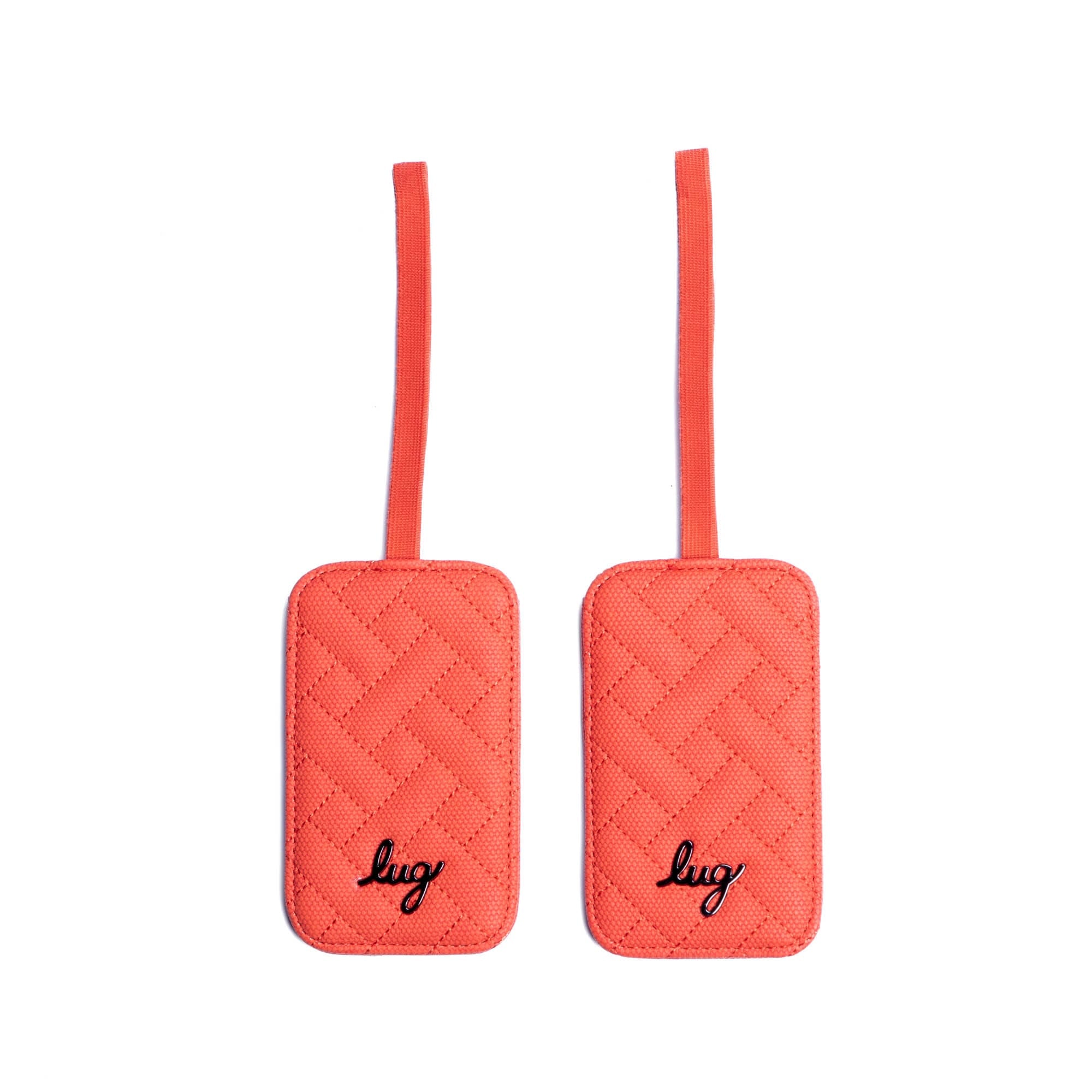 Baggage Claim Matte Luxe VL Luggage Tag 2pc Set - PAPAYA - BaggageClaimMatteLuxeLuggageTag_Papaya_01