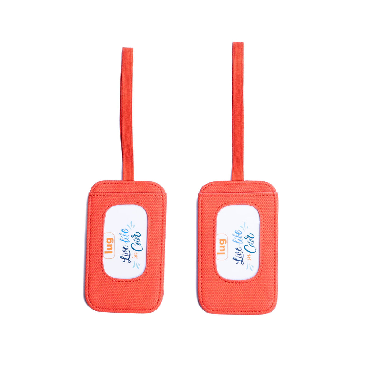 Baggage Claim Matte Luxe VL Luggage Tag 2pc Set - PAPAYA - BaggageClaimMatteLuxeLuggageTag_Papaya_02
