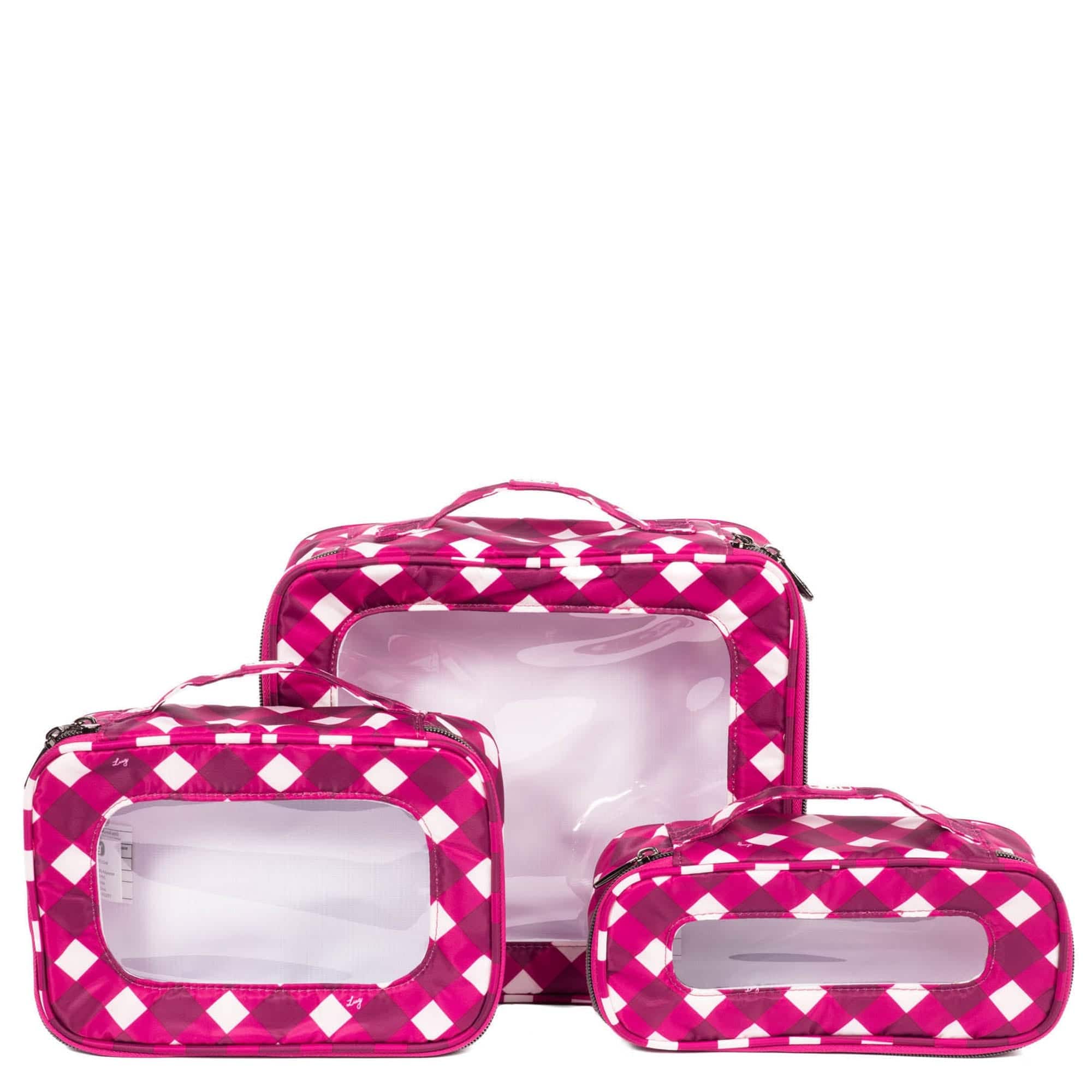 Bento Box 3pc Storage Container Set - GINGHAM BERRY - BentoBox3pcs_GinghamBerry_01