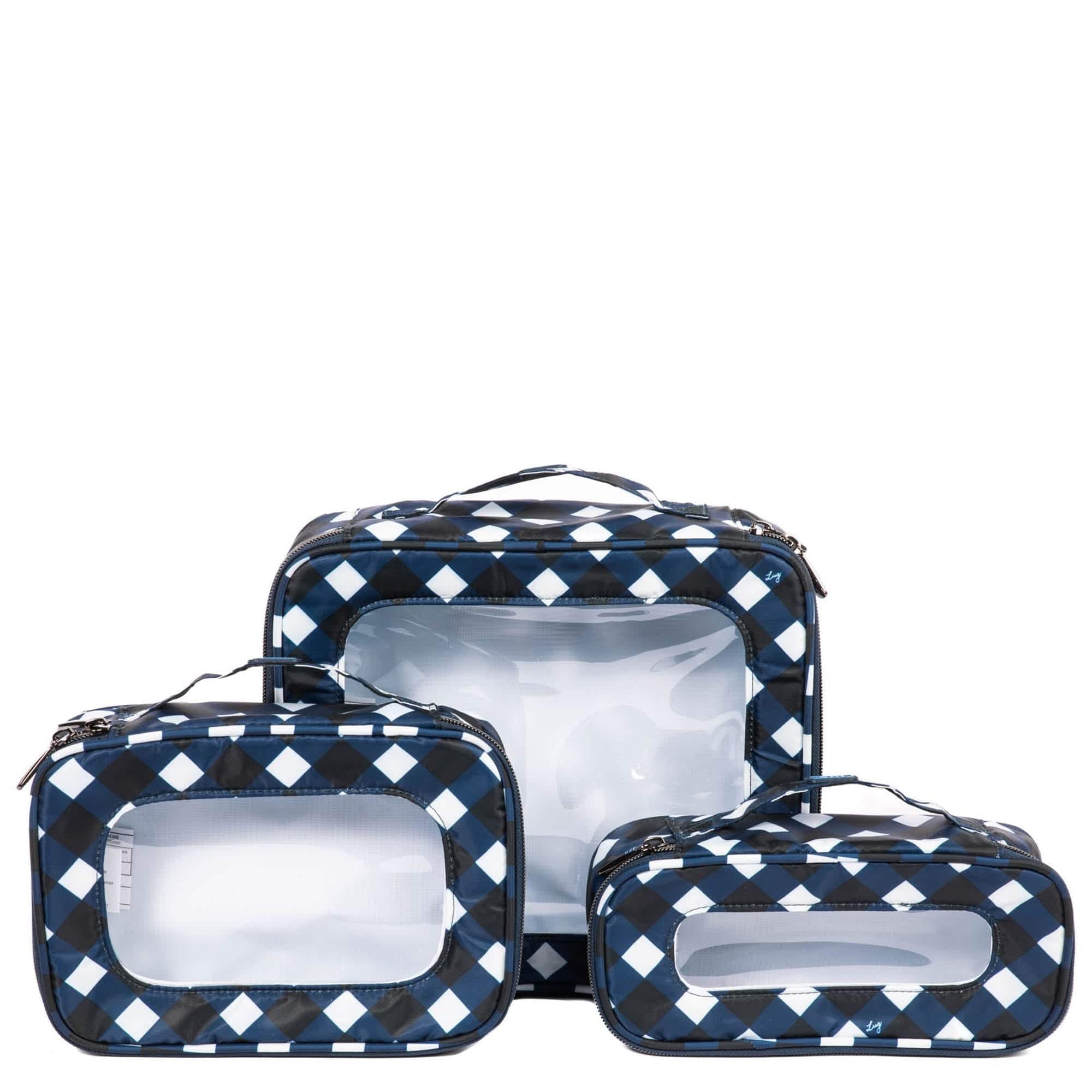 Bento Box 3pc Storage Container Set - GINGHAM NAVY - BentoBox3pcs_GinghamNavy_01