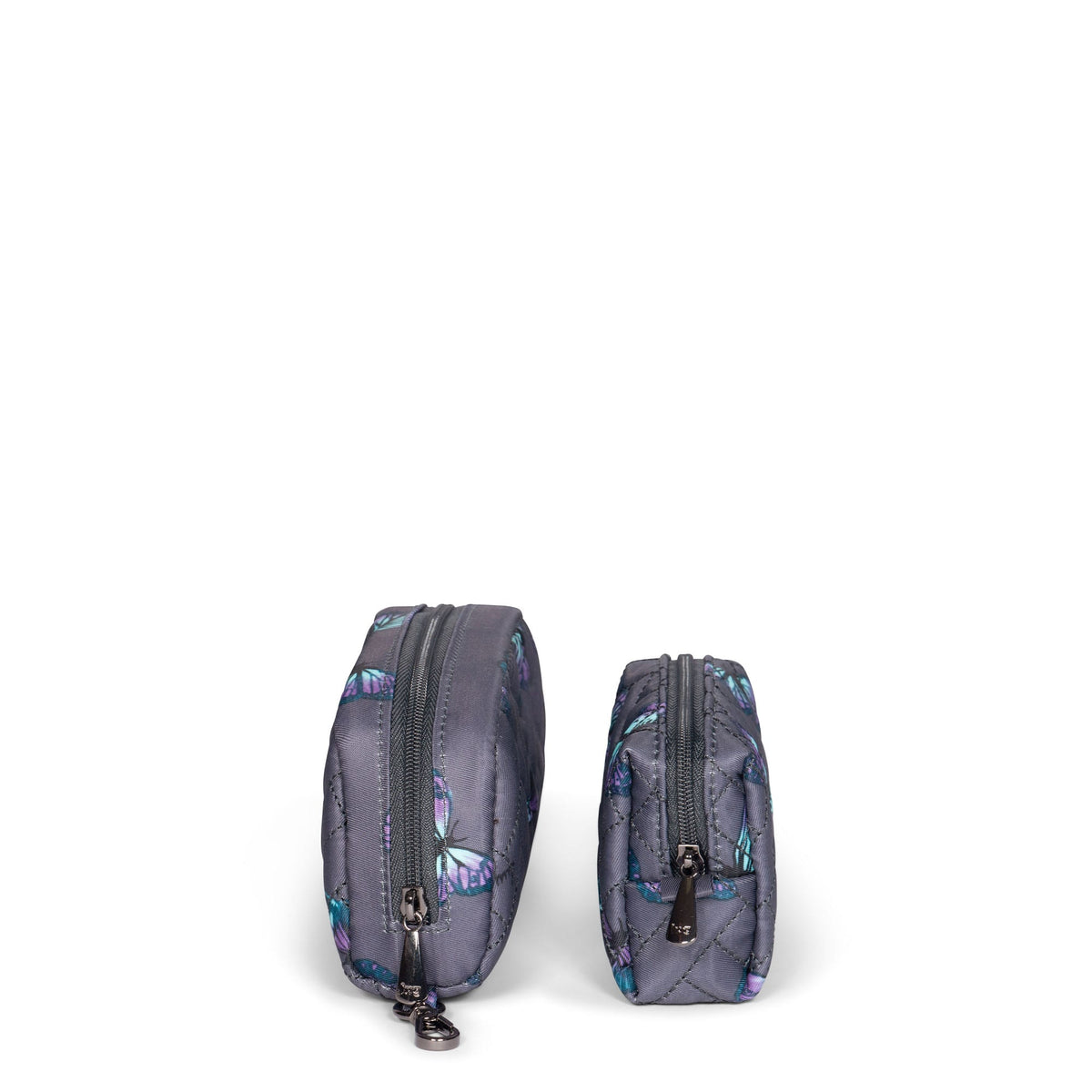 Bobsled Eyeglass Case &amp; Choo Choo Mini Pill Box Set - BUTTERFLY GREY - BobSled_MiniChooChooDuo_ButterflyGrey_02