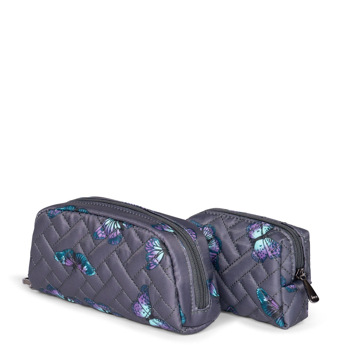 Bobsled Eyeglass Case &amp; Choo Choo Mini Pill Box Set - BUTTERFLY GREY - BobSled_MiniChooChooDuo_ButterflyGrey_03