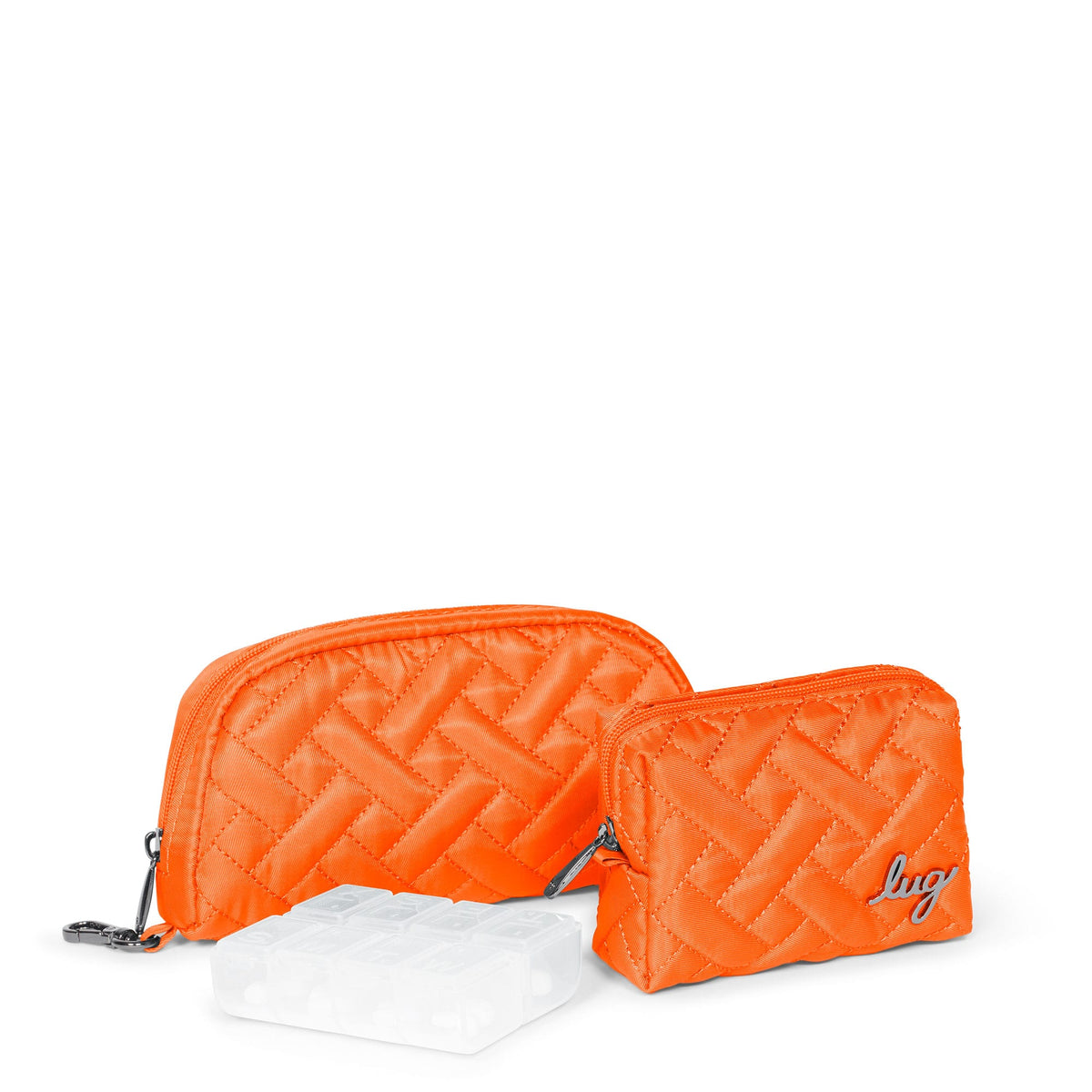 Bobsled Eyeglass Case &amp; Choo Choo Mini Pill Box Set - CORAL - BobSled_MiniChooChooDuo_Coral_01