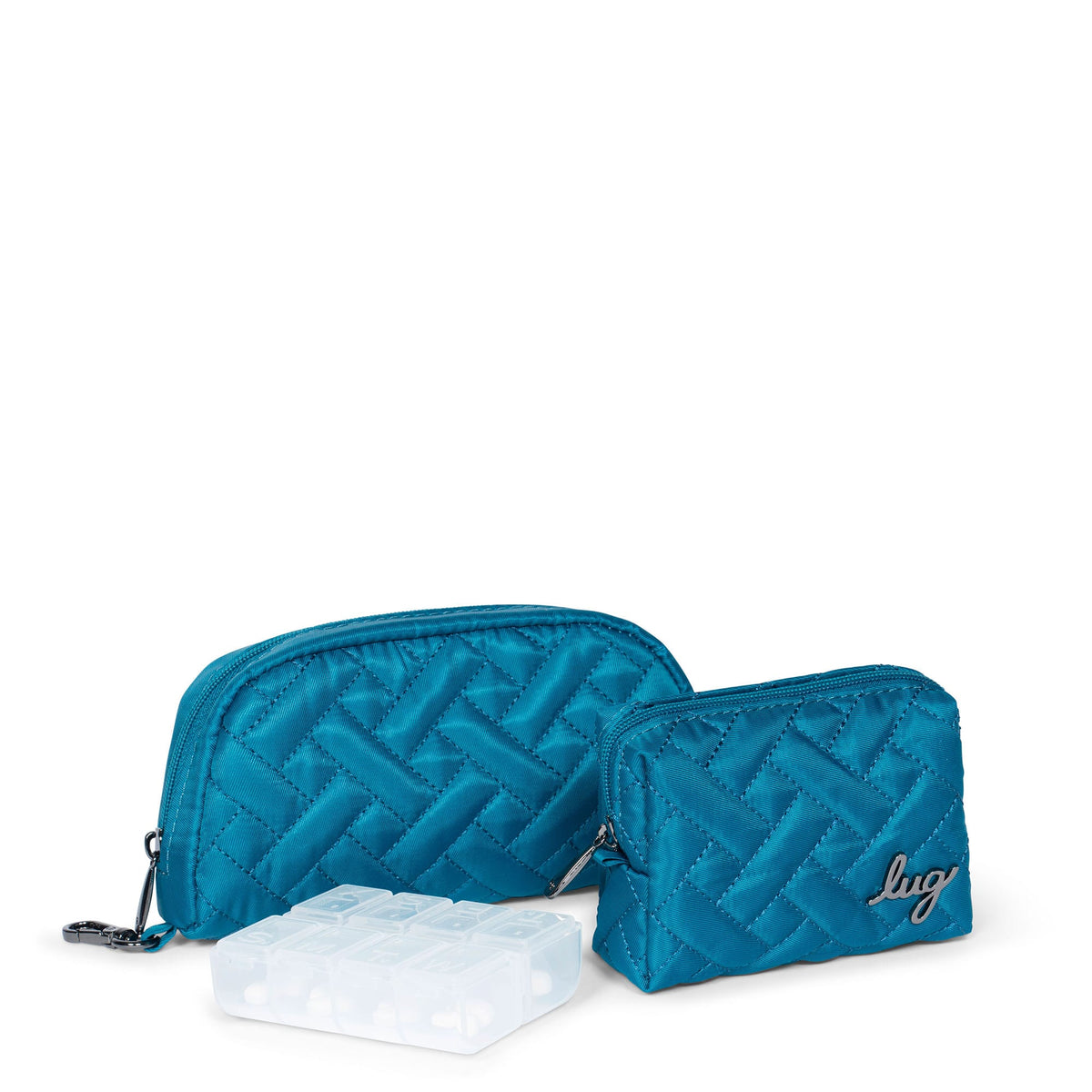 Bobsled Eyeglass Case &amp; Choo Choo Mini Pill Box Set - OCEAN BLUE - BobSled_MiniChooChooDuo_OceanBlue_01