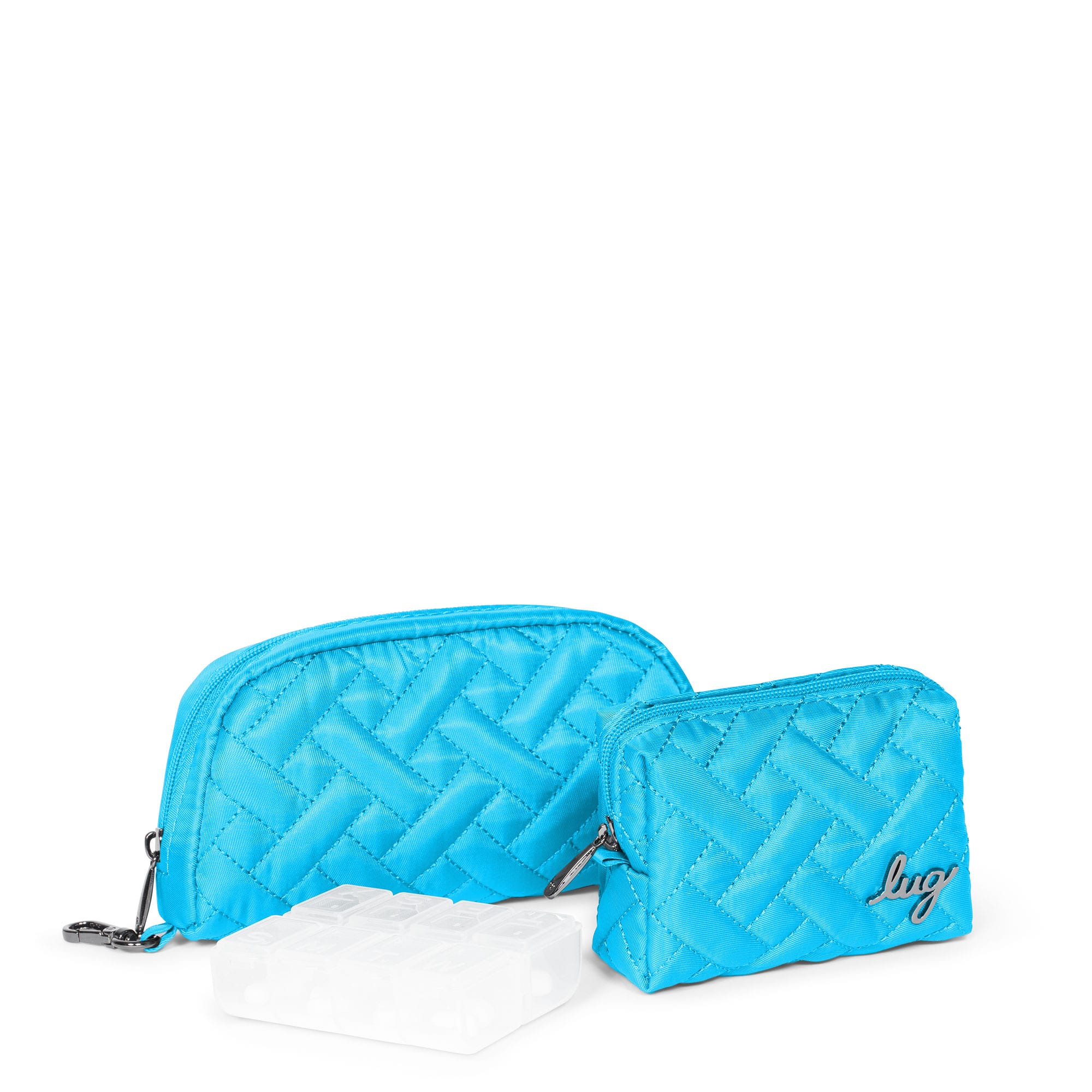 Bobsled Eyeglass Case & Choo Choo Mini Pill Box Set - SKY - BobSled_MiniChooChooDuo_Sky_01