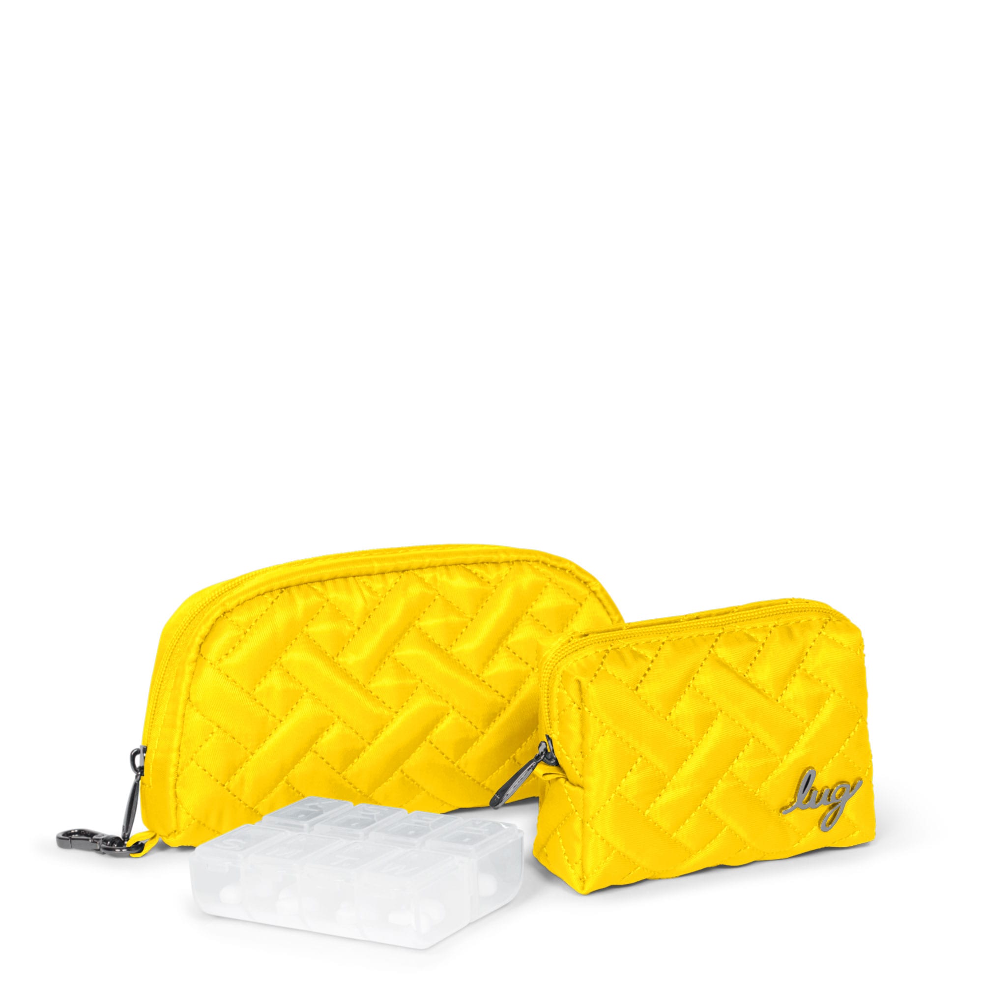 Bobsled Eyeglass Case & Choo Choo Mini Pill Box Set - YELLOW - BobSled_MiniChooChooDuo_Yellow_01