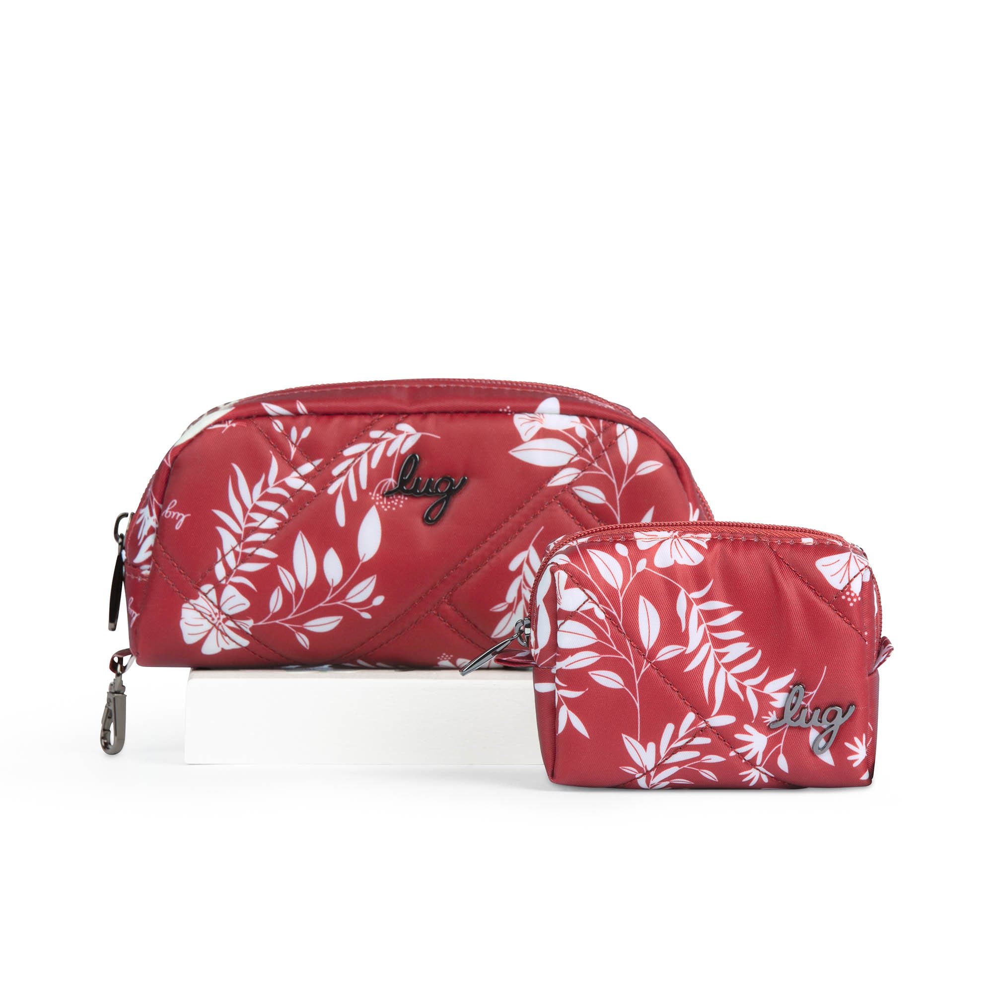 Bobsled XL Eyeglass Case & Choo Choo Mini Pill Box Set - PLAYFUL PLAID - BobsledXLChooChooMiniDuo_FlourishRed_01