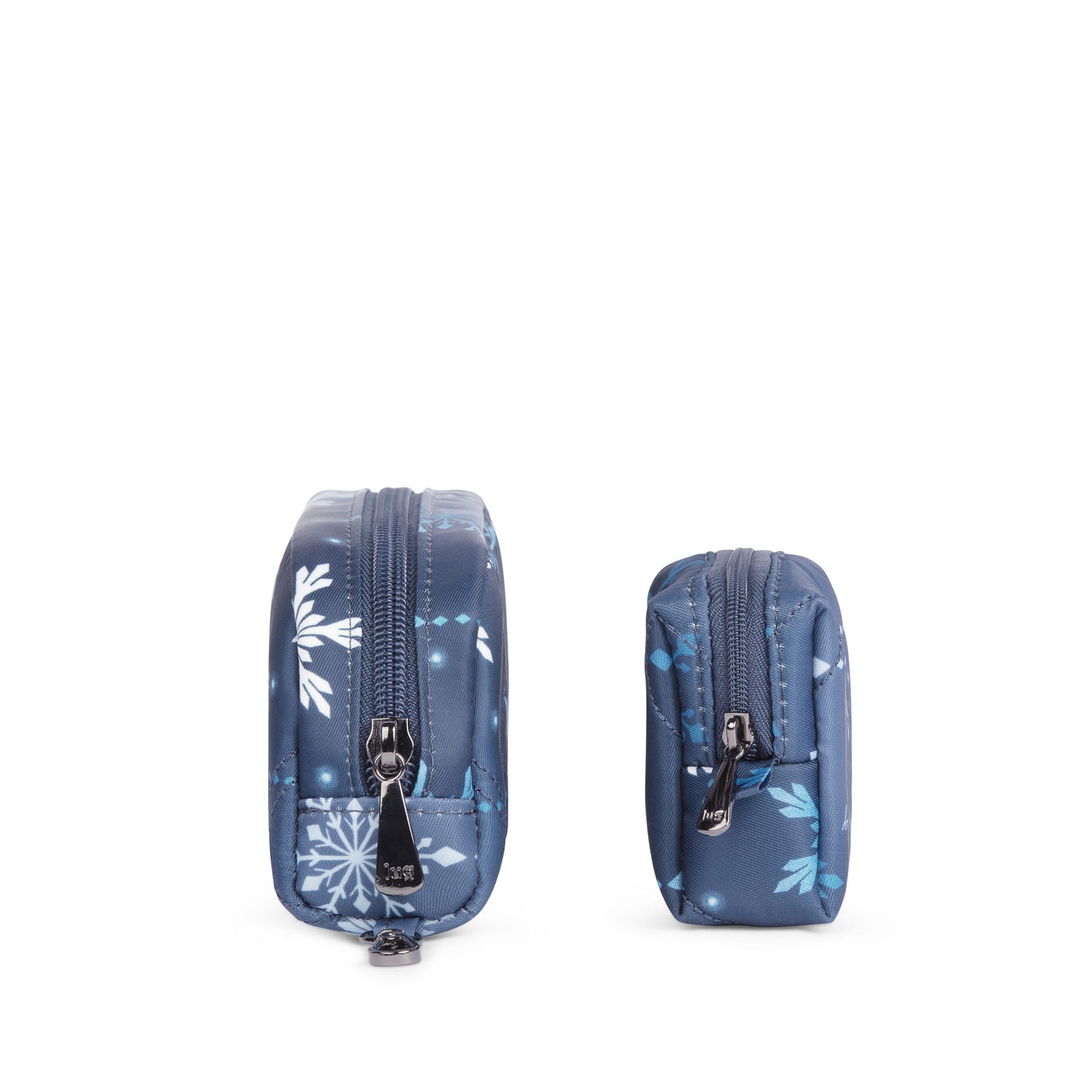 Bobsled XL Eyeglass Case & Choo Choo Mini Pill Box Set - PAWS BLACK - BobsledXLChooChooMiniDuo_SnowflakeNavy_03