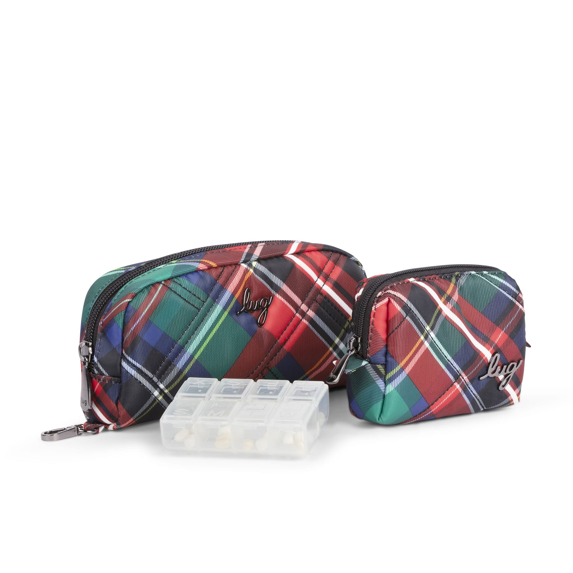 Bobsled XL Eyeglass Case & Choo Choo Mini Pill Box Set - PAWS BLACK - BobsledXLChooChooMiniDuo_TartanPlaid_02