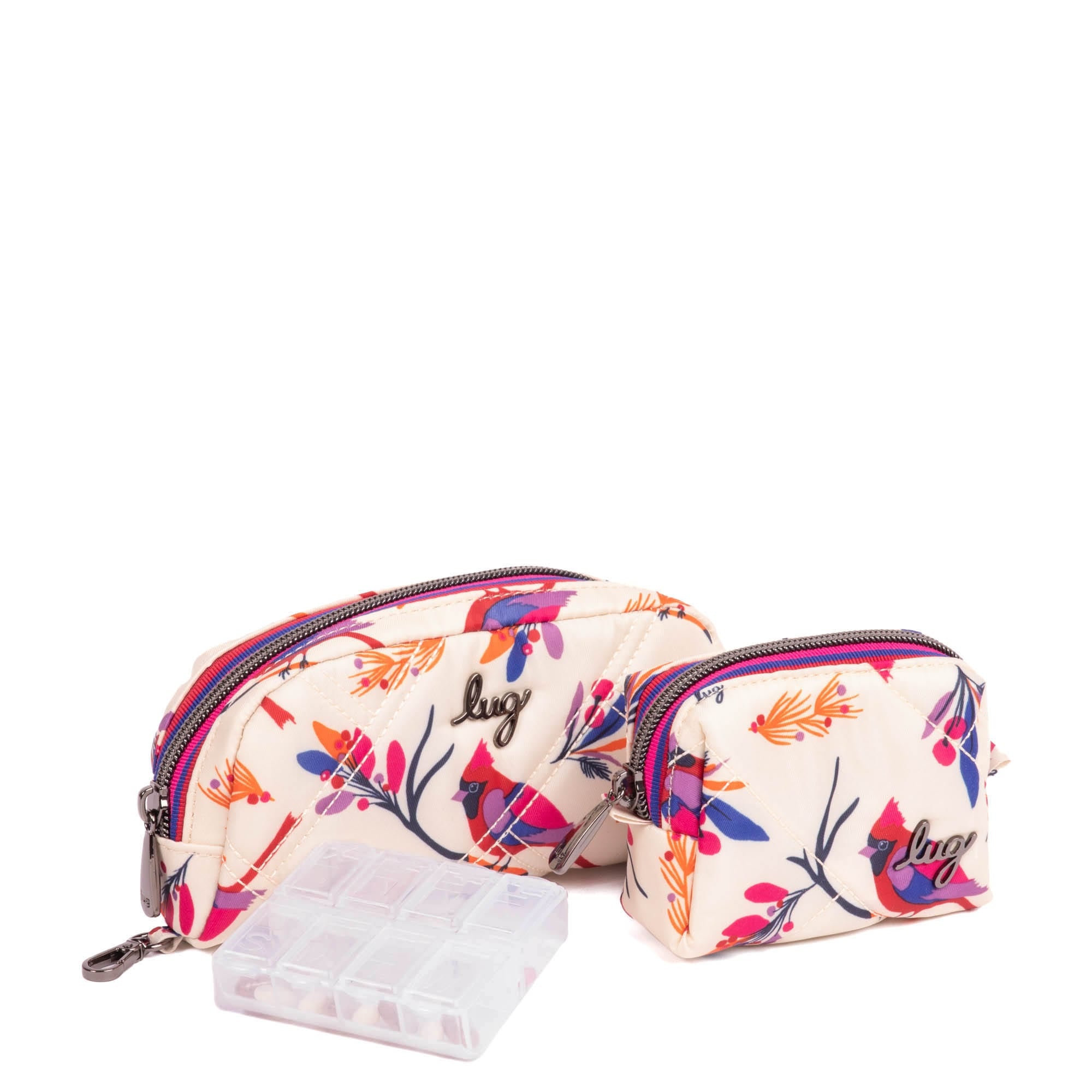 Bobsled XL Eyeglass Case & Choo Choo Mini Pill Box Set - BLUE MOON - BobsledXL_ChooChooMini_CardinalsCream_02