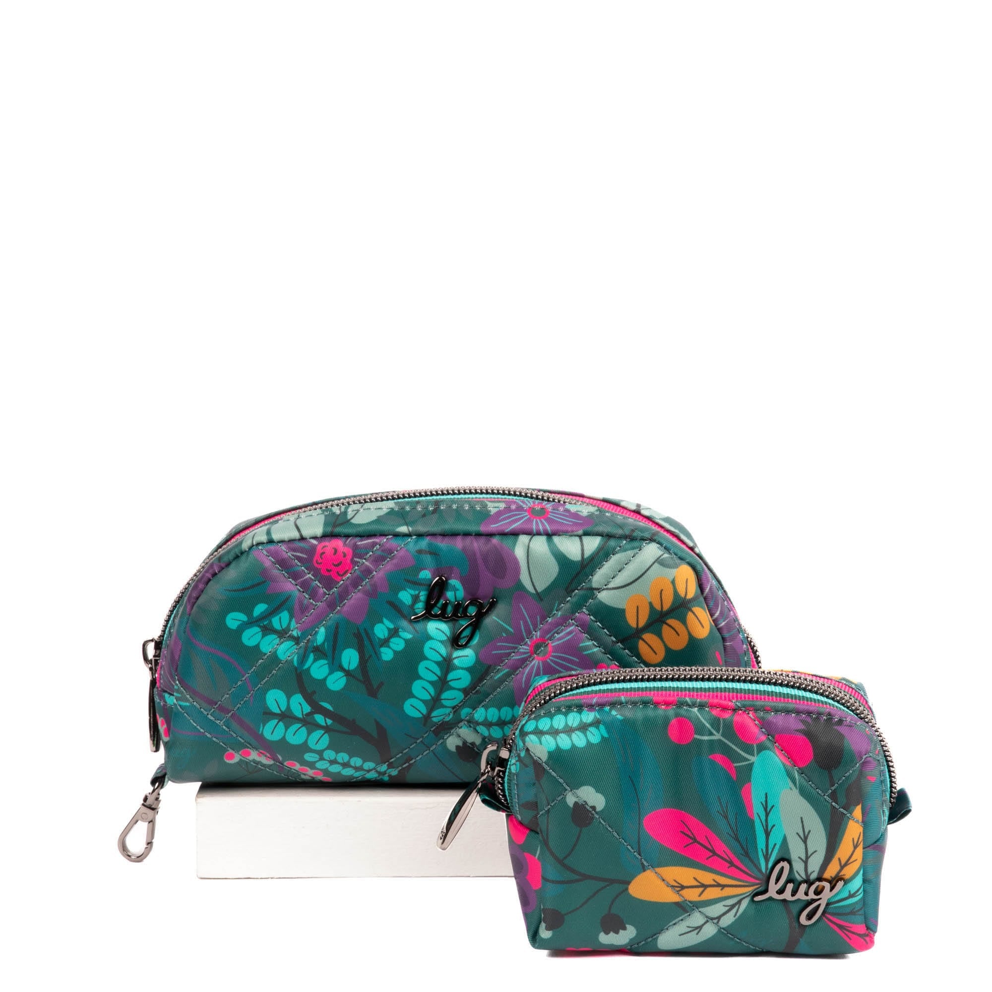 Bobsled XL Eyeglass Case & Choo Choo Mini Pill Box Set - BLUE MOON - BobsledXL_ChooChooMini_EvermoreFloraGreen_01