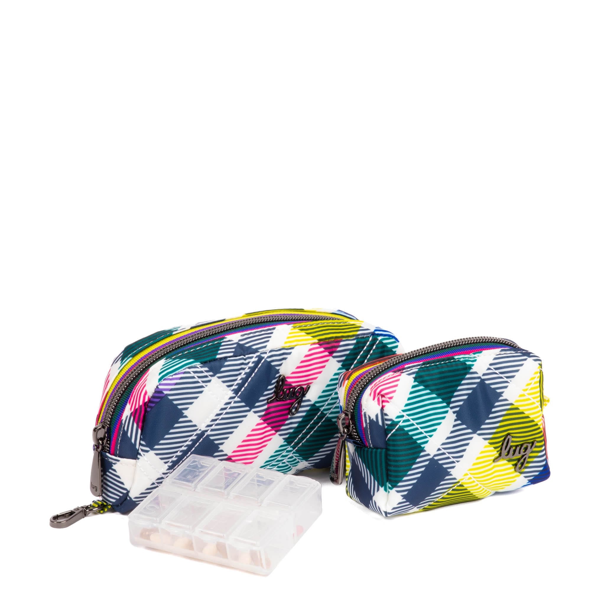 Bobsled XL Eyeglass Case & Choo Choo Mini Pill Box Set - PLAYFUL PLAID - BobsledXL_ChooChooMini_PlayfulPlaid_02